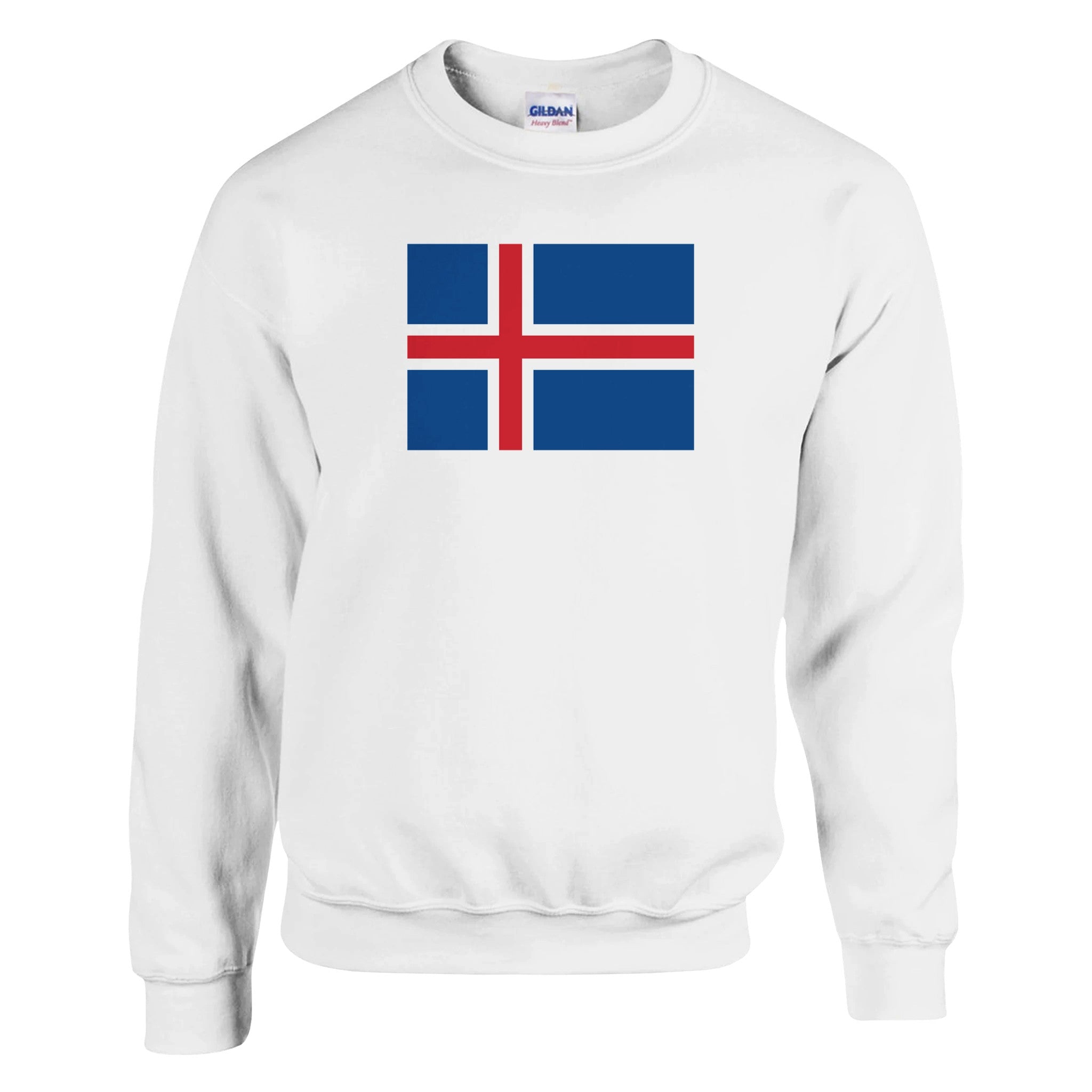 Sweat-shirt Drapeau de l'Islande en coton et polyester, avec coutures renforcées et côtes élastiques, disponible en plusieurs tailles.