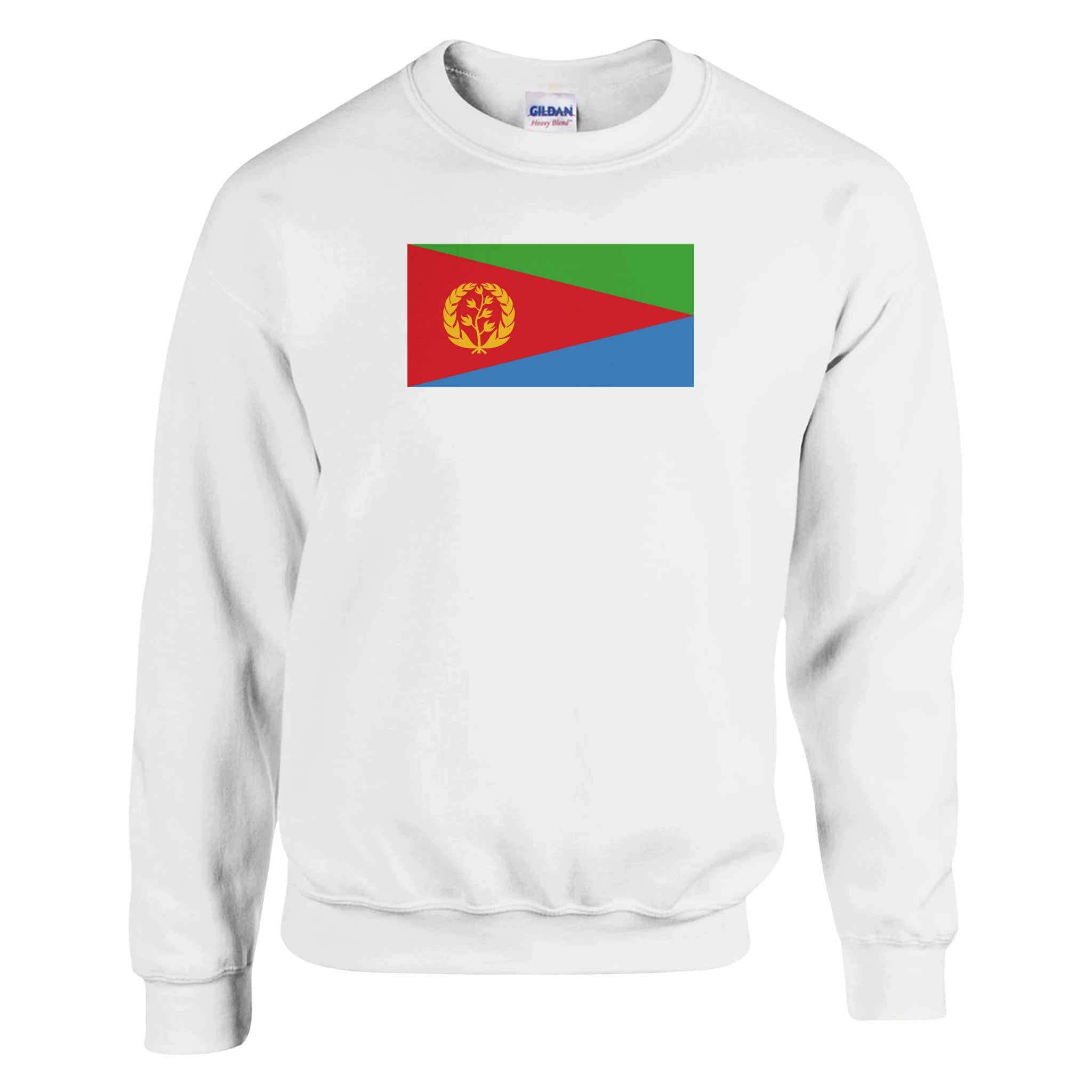 Sweat-shirt Drapeau de l'Érythrée en coton et polyester, avec des coutures renforcées et une coupe classique, disponible en plusieurs tailles.