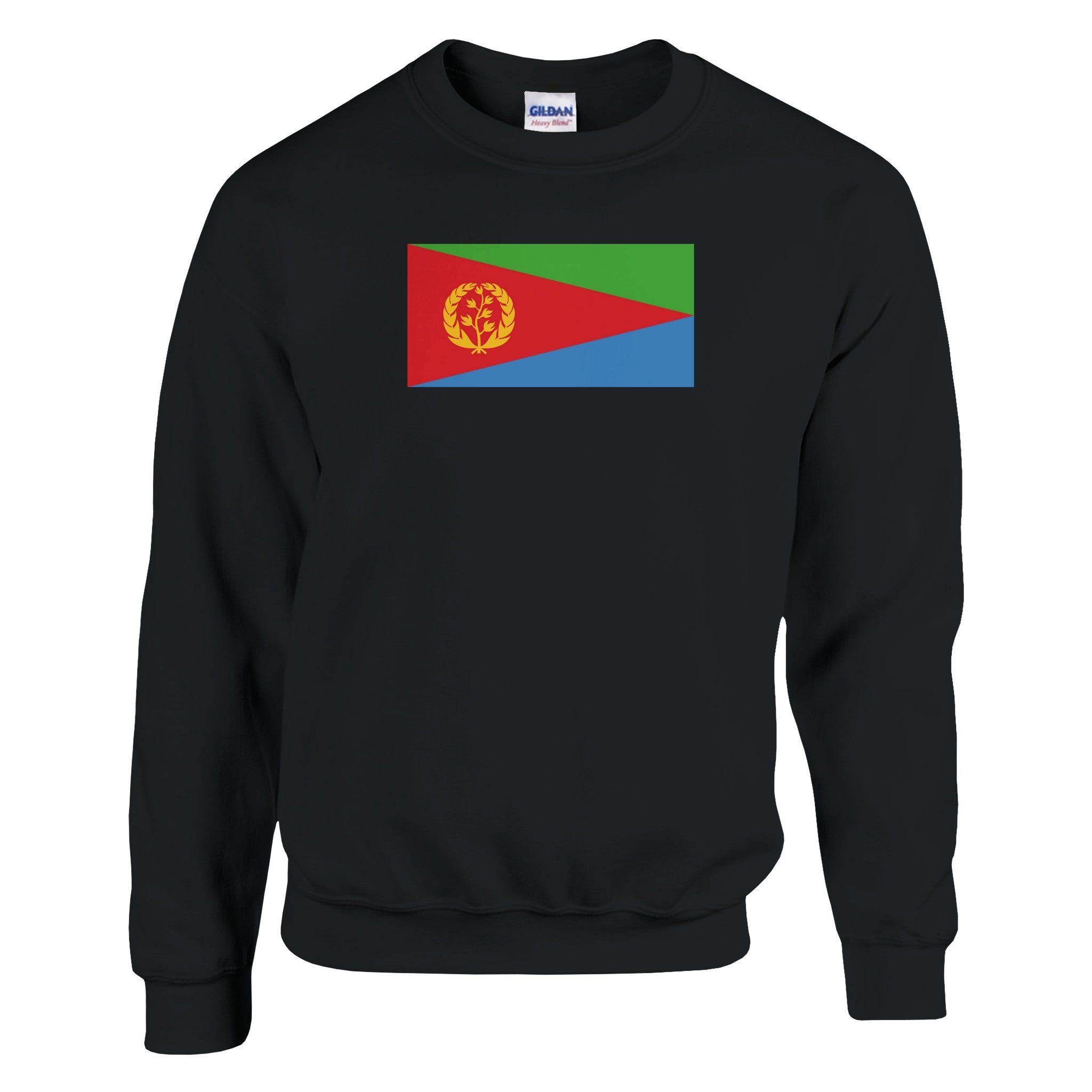 Sweat-shirt Drapeau de l'Érythrée en coton et polyester, avec des coutures renforcées et une coupe classique, disponible en plusieurs tailles.