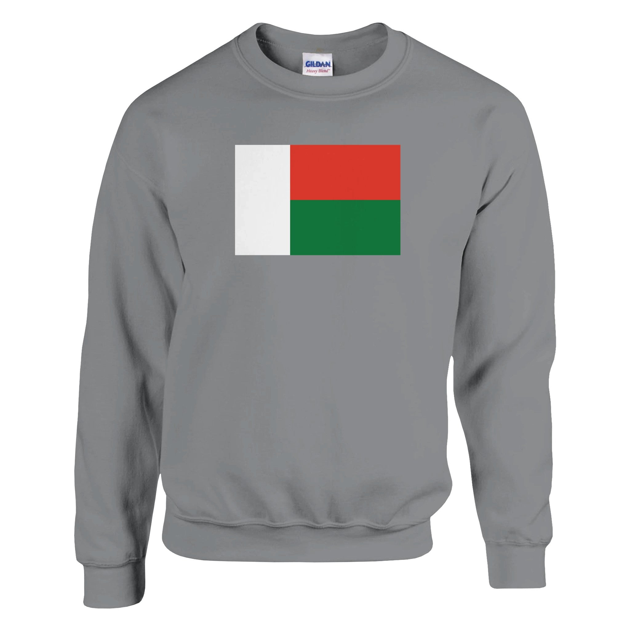 Sweat-shirt Drapeau de Madagascar en coton et polyester, avec coutures renforcées et coupe classique, idéal pour un style décontracté.