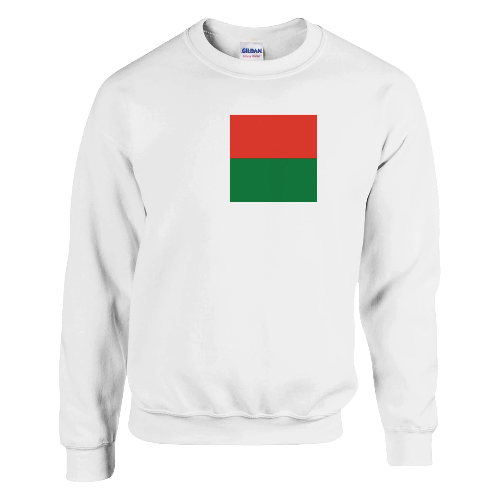 Sweat-shirt Drapeau de Madagascar en coton et polyester, avec coutures renforcées et coupe classique, idéal pour un style décontracté.