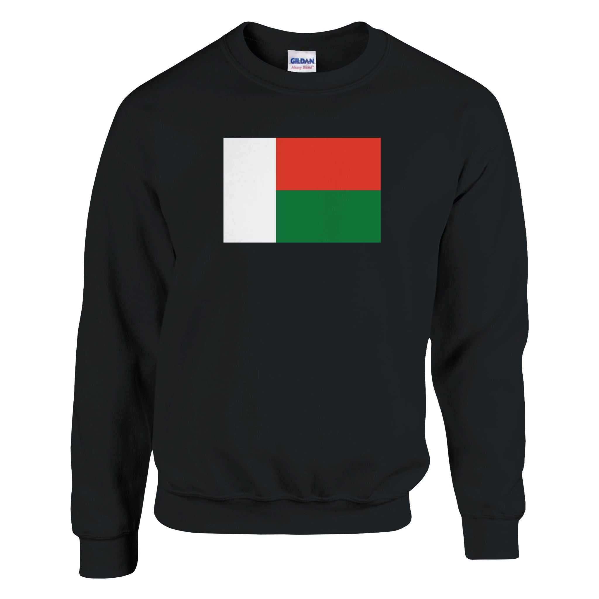 Sweat-shirt Drapeau de Madagascar en coton et polyester, avec coutures renforcées et coupe classique, idéal pour un style décontracté.