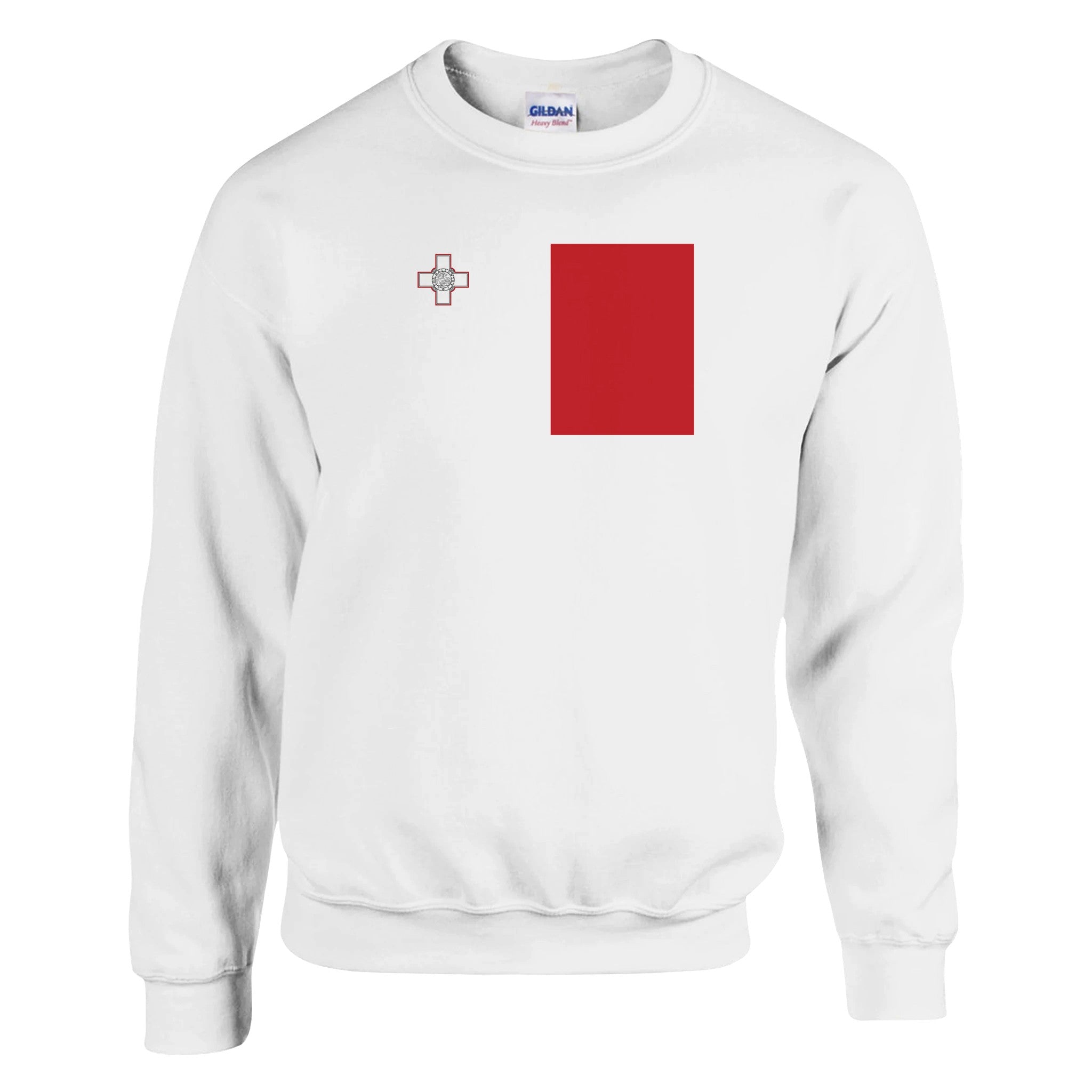 Sweat-shirt Drapeau de Malte en coton et polyester, avec coutures renforcées et coupe classique, disponible en plusieurs tailles.