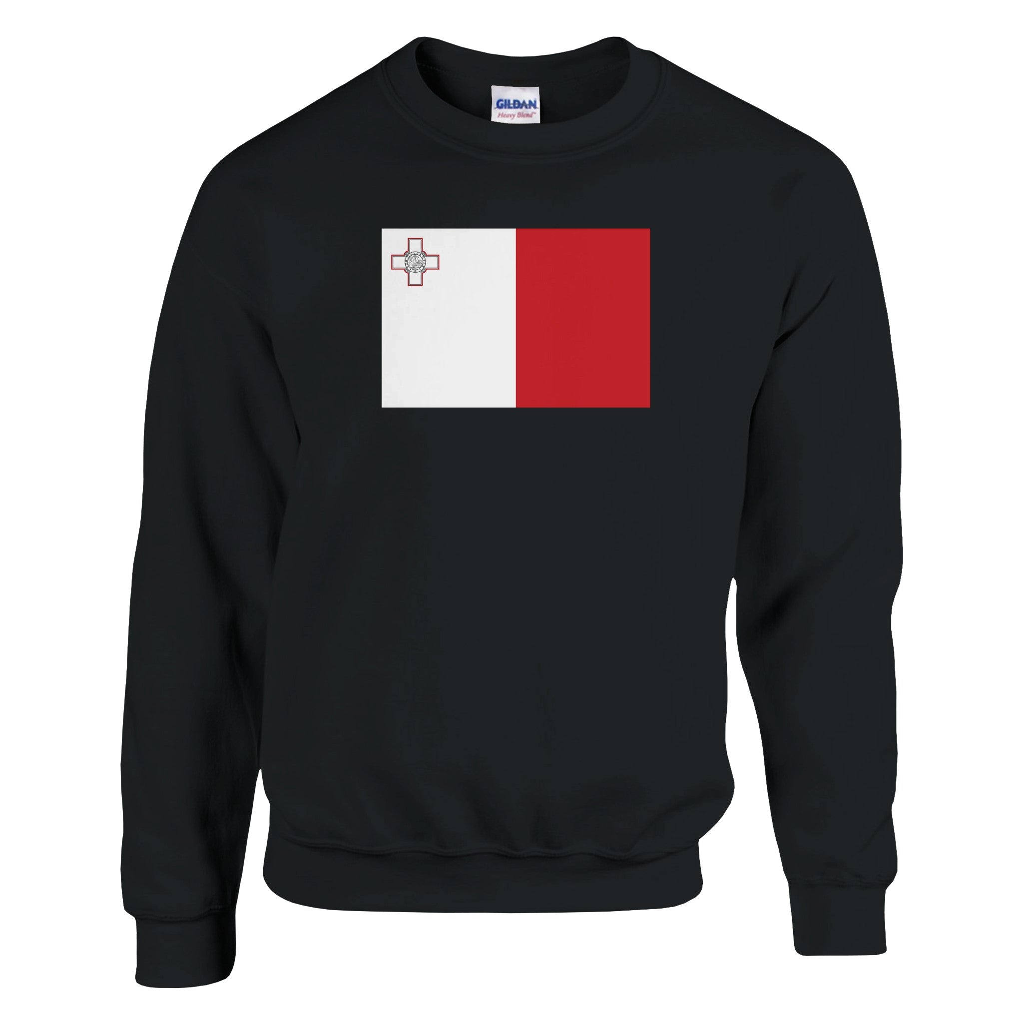 Sweat-shirt Drapeau de Malte en coton et polyester, avec coutures renforcées et coupe classique, disponible en plusieurs tailles.