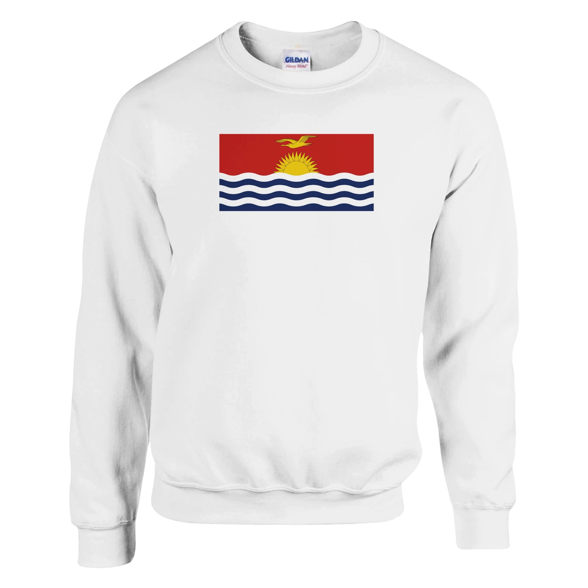 Sweat-shirt Drapeau des Kiribati en coton et polyester, avec une couture double et des côtes élastiques, disponible en plusieurs tailles.