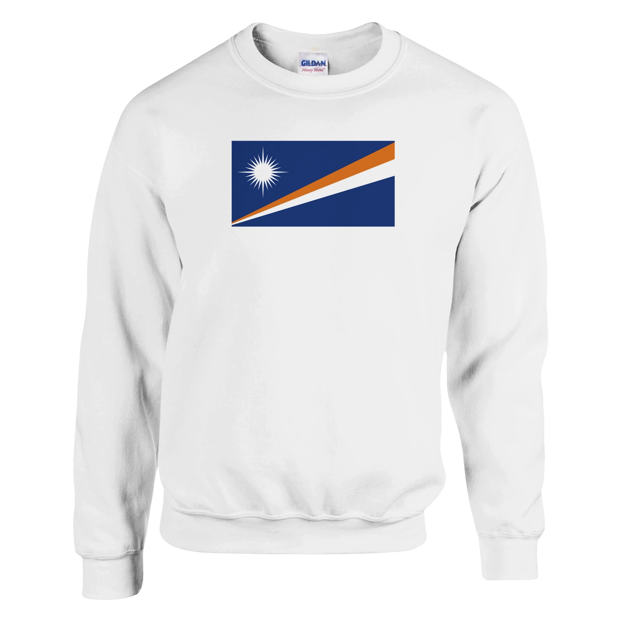 Sweat-shirt Drapeau des Îles Marshall en coton et polyester, avec des coutures renforcées et une coupe classique, idéal pour un style décontracté.