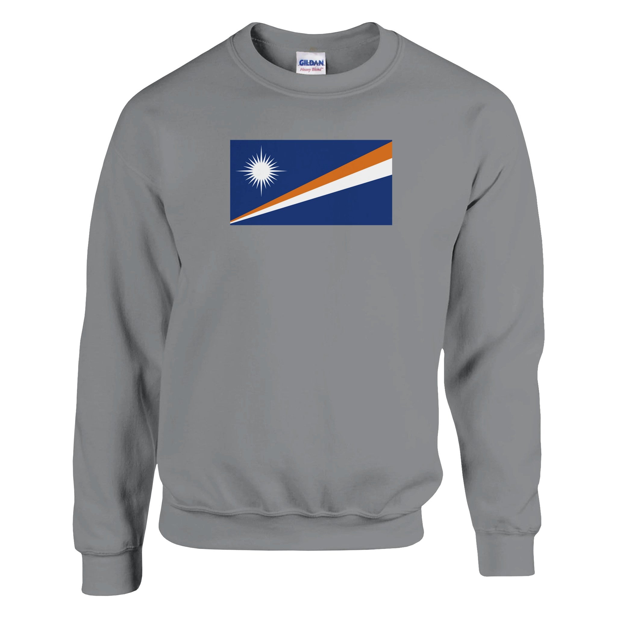 Sweat-shirt Drapeau des Îles Marshall en coton et polyester, avec des coutures renforcées et une coupe classique, idéal pour un style décontracté.