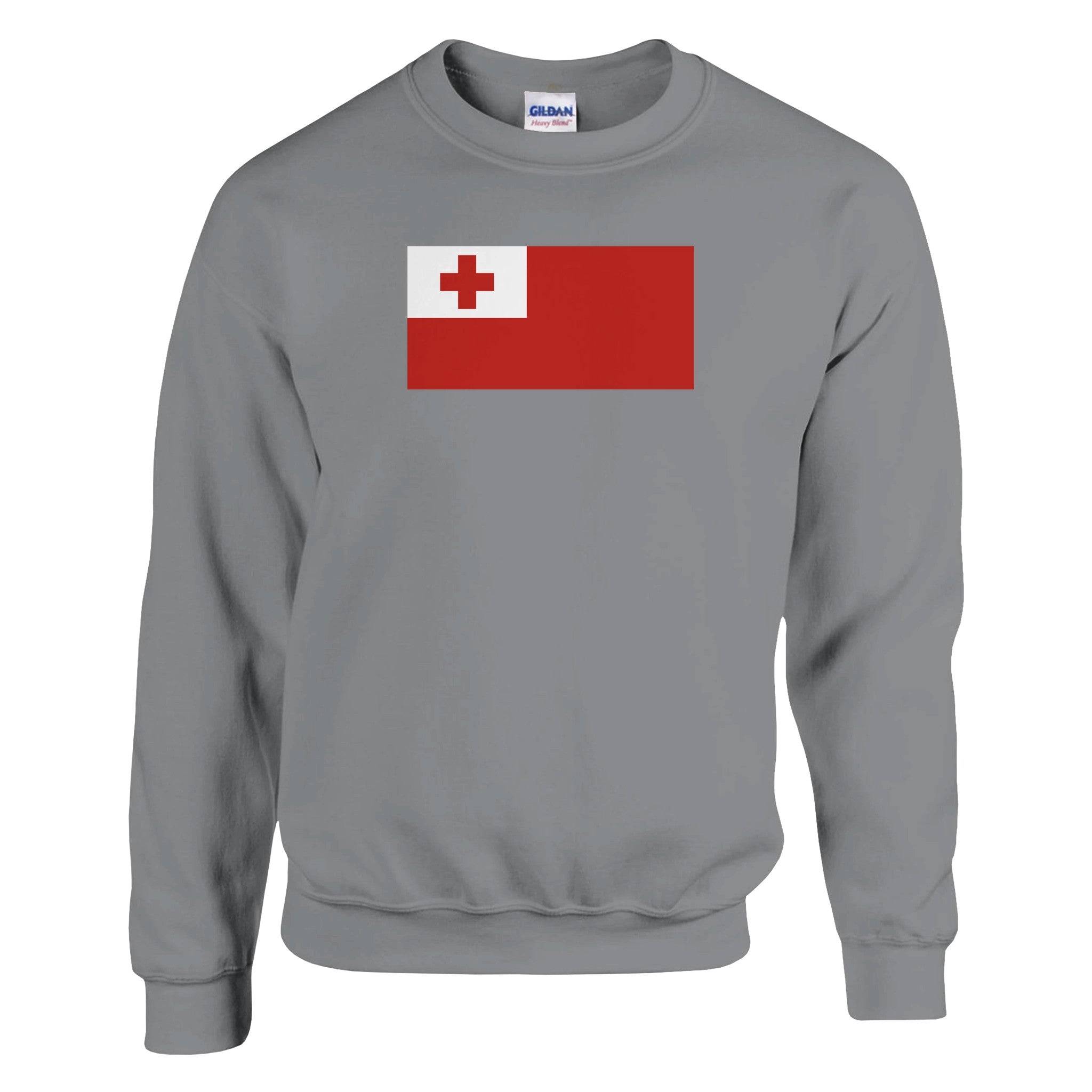 Sweat-shirt Drapeau des Tonga en coton et polyester, avec coutures renforcées et coupe classique, disponible en plusieurs tailles.