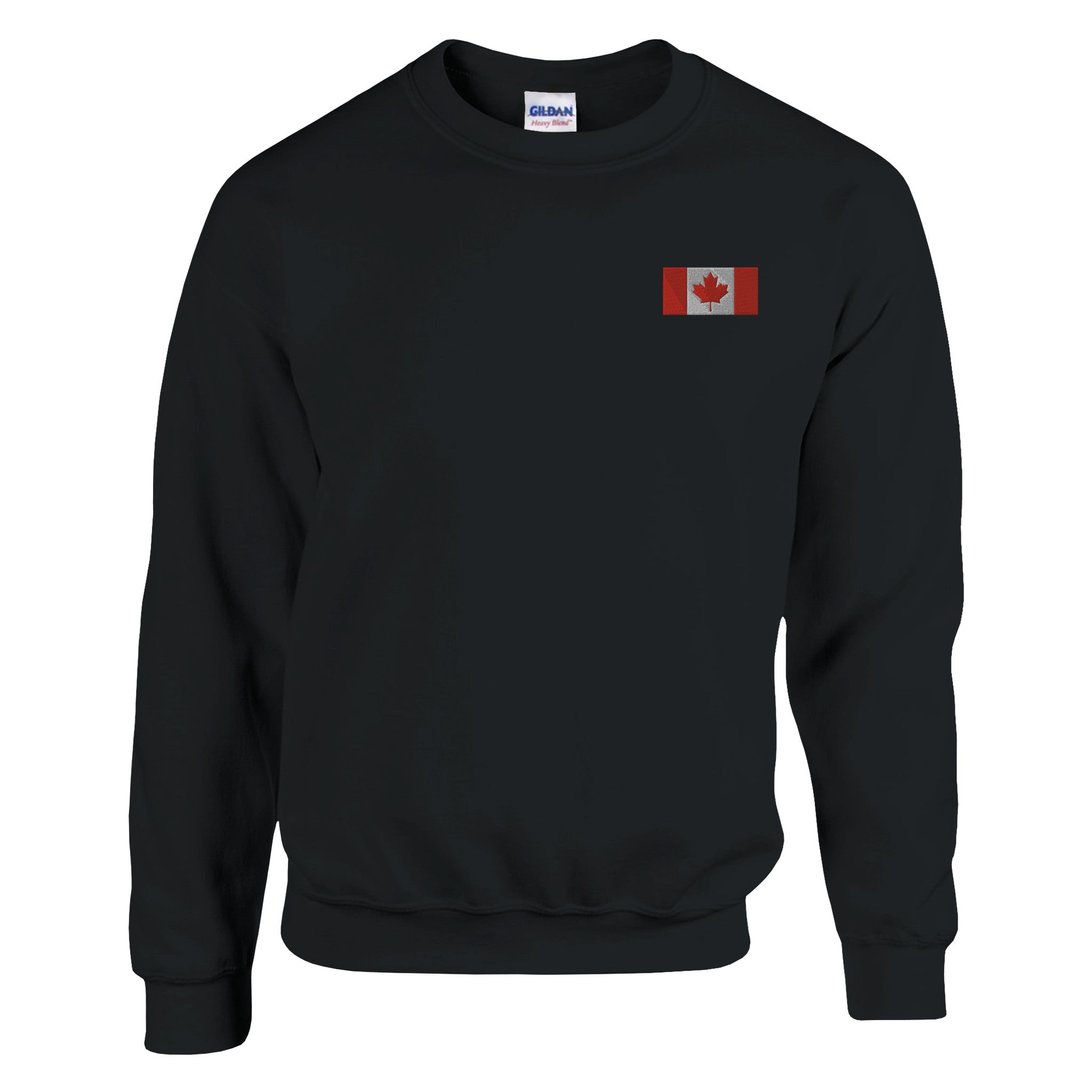 Sweat-shirt Drapeau du Canada en broderie, mélange doux de coton et polyester, avec des coutures renforcées et un design classique.