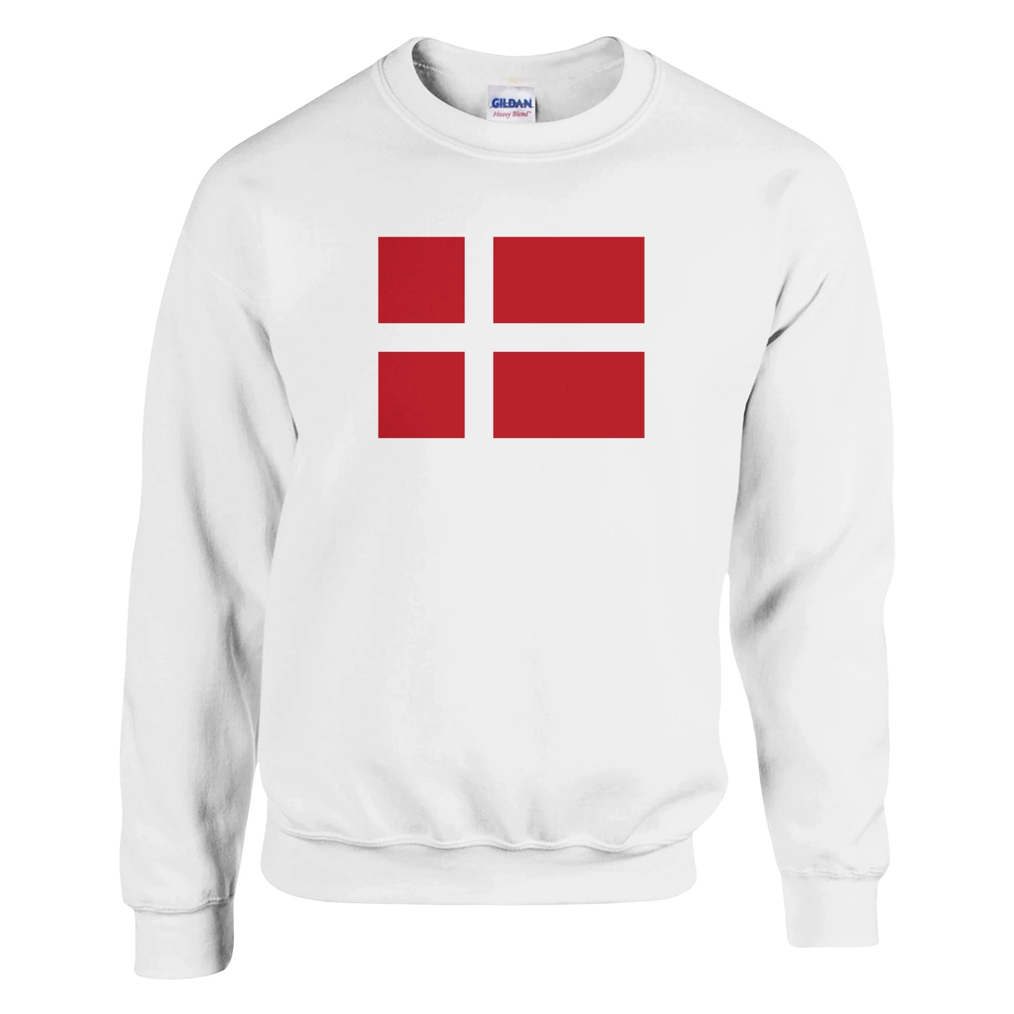 Sweat-shirt Drapeau du Danemark en coton et polyester, avec des coutures renforcées et une coupe classique, parfait pour un style décontracté.