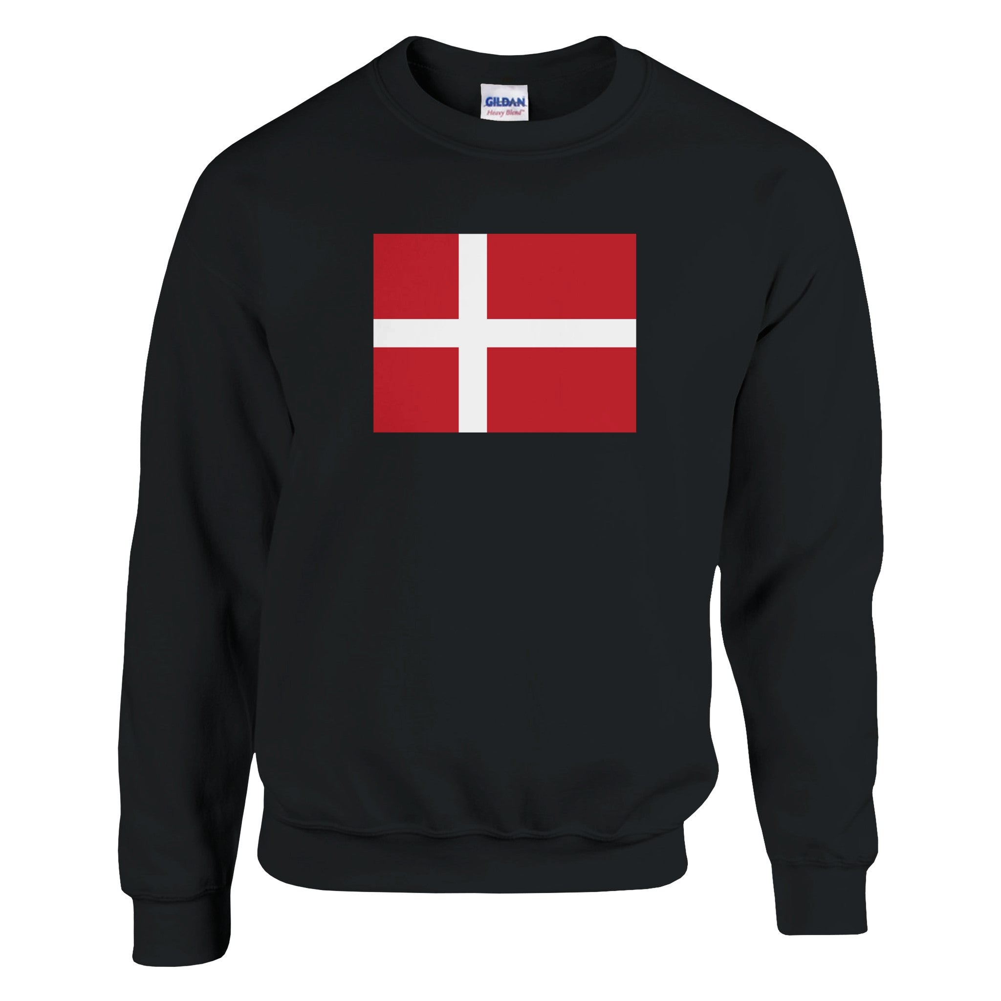 Sweat-shirt Drapeau du Danemark en coton et polyester, avec des coutures renforcées et une coupe classique, parfait pour un style décontracté.