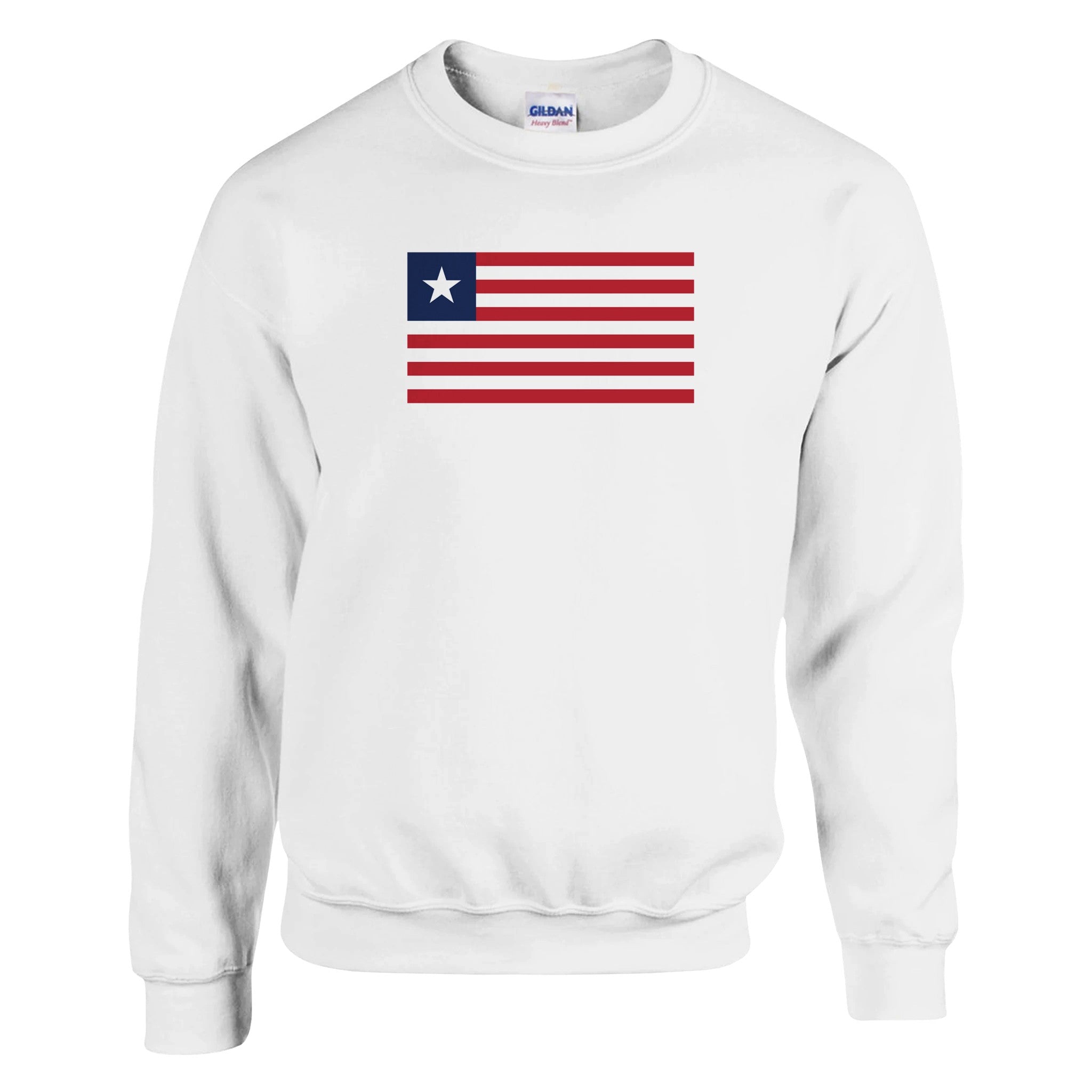 Sweat-shirt Drapeau du Liberia en coton et polyester, avec des coutures renforcées et une coupe classique, idéal pour un style décontracté.