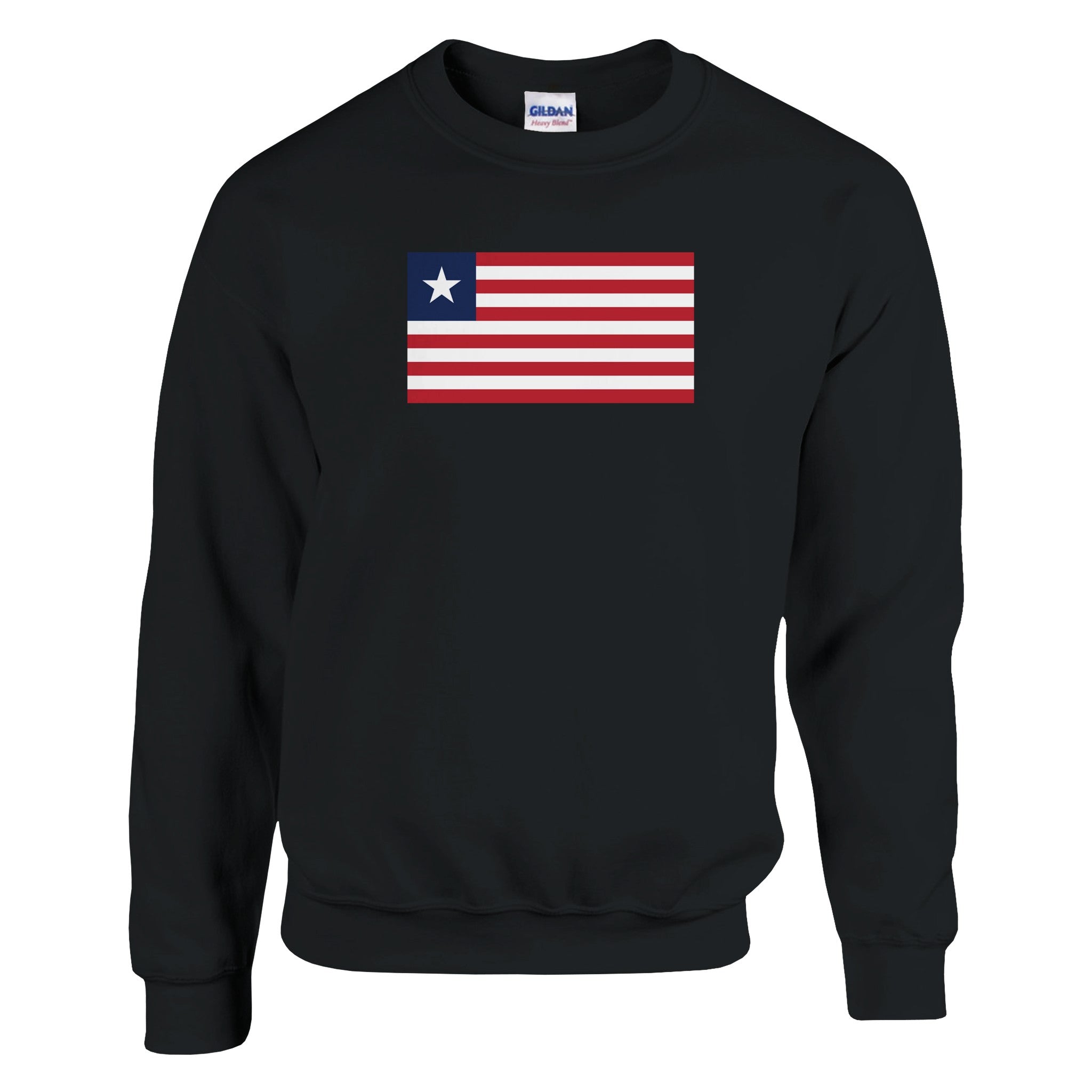 Sweat-shirt Drapeau du Liberia en coton et polyester, avec des coutures renforcées et une coupe classique, idéal pour un style décontracté.