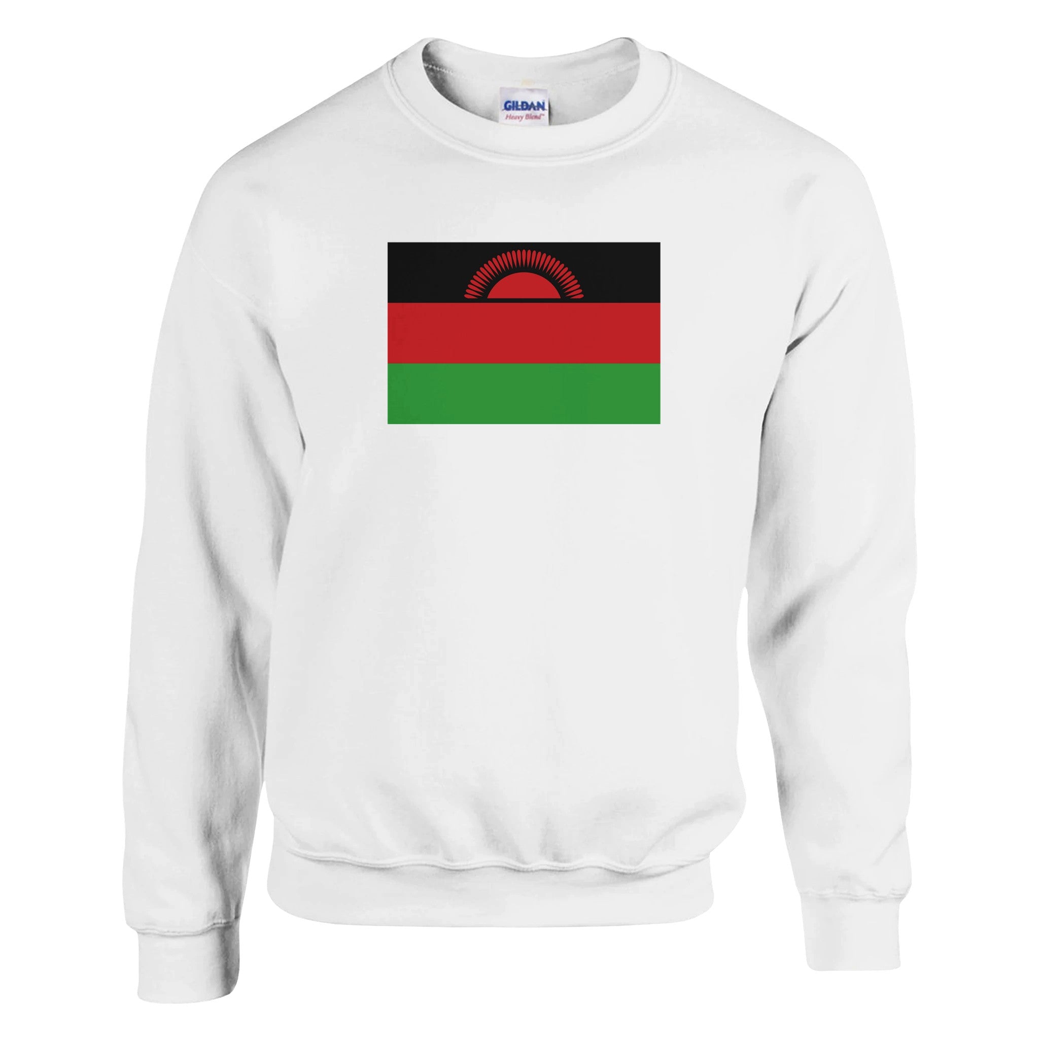 Sweat-shirt Drapeau du Malawi en coton et polyester, avec une coupe classique et des détails de couture soignés.