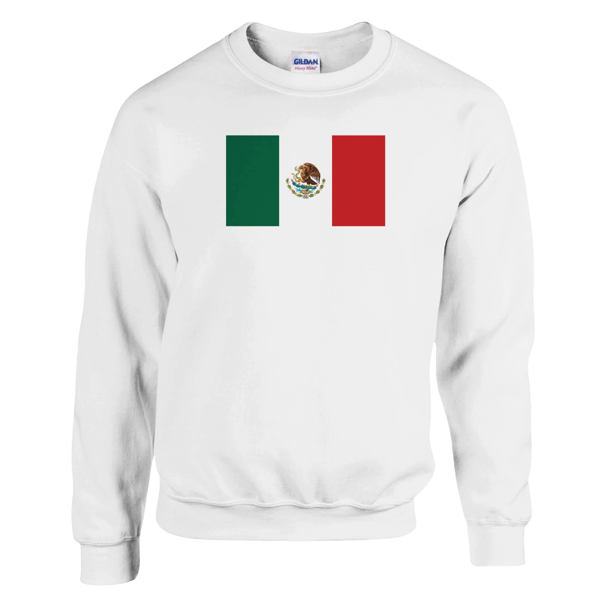 Sweat-shirt Drapeau du Mexique en coton et polyester, avec des coutures renforcées et une coupe classique, parfait pour un style décontracté.