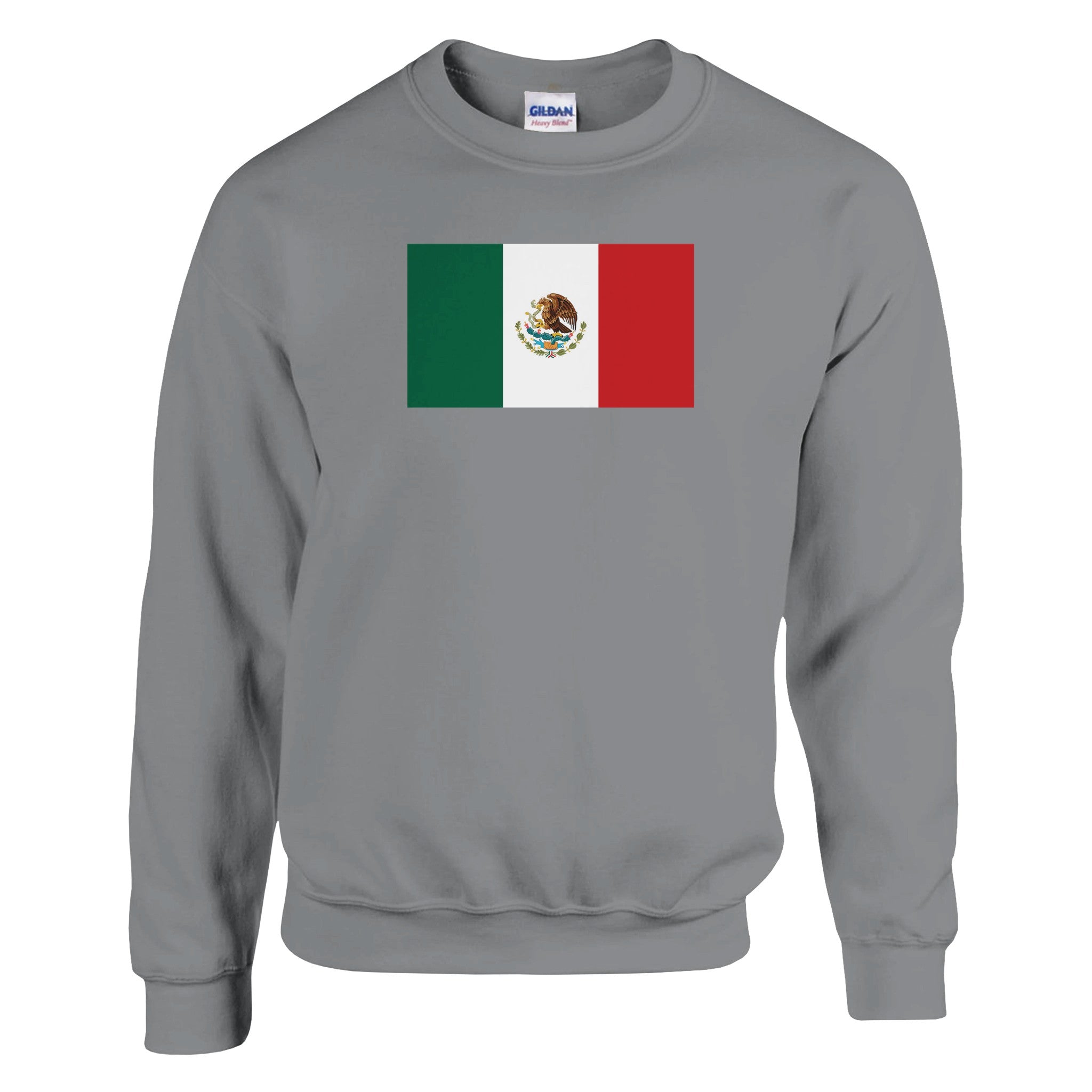 Sweat-shirt Drapeau du Mexique en coton et polyester, avec des coutures renforcées et une coupe classique, parfait pour un style décontracté.