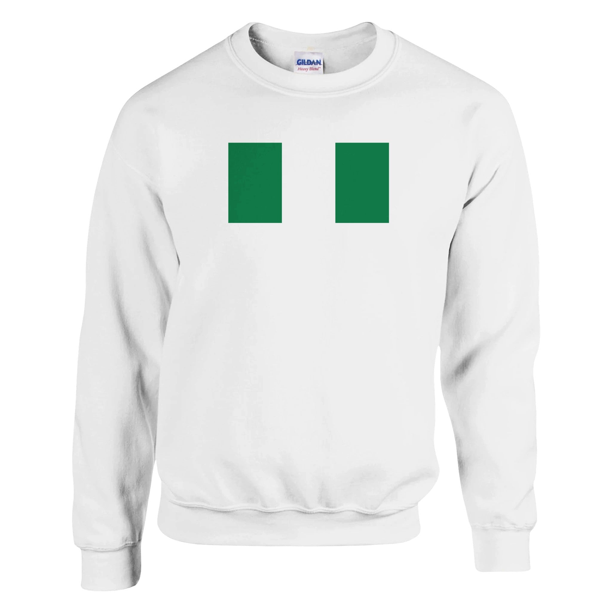 Sweat-shirt Drapeau du Nigeria en coton et polyester, avec une coupe classique et des détails de couture renforcés.