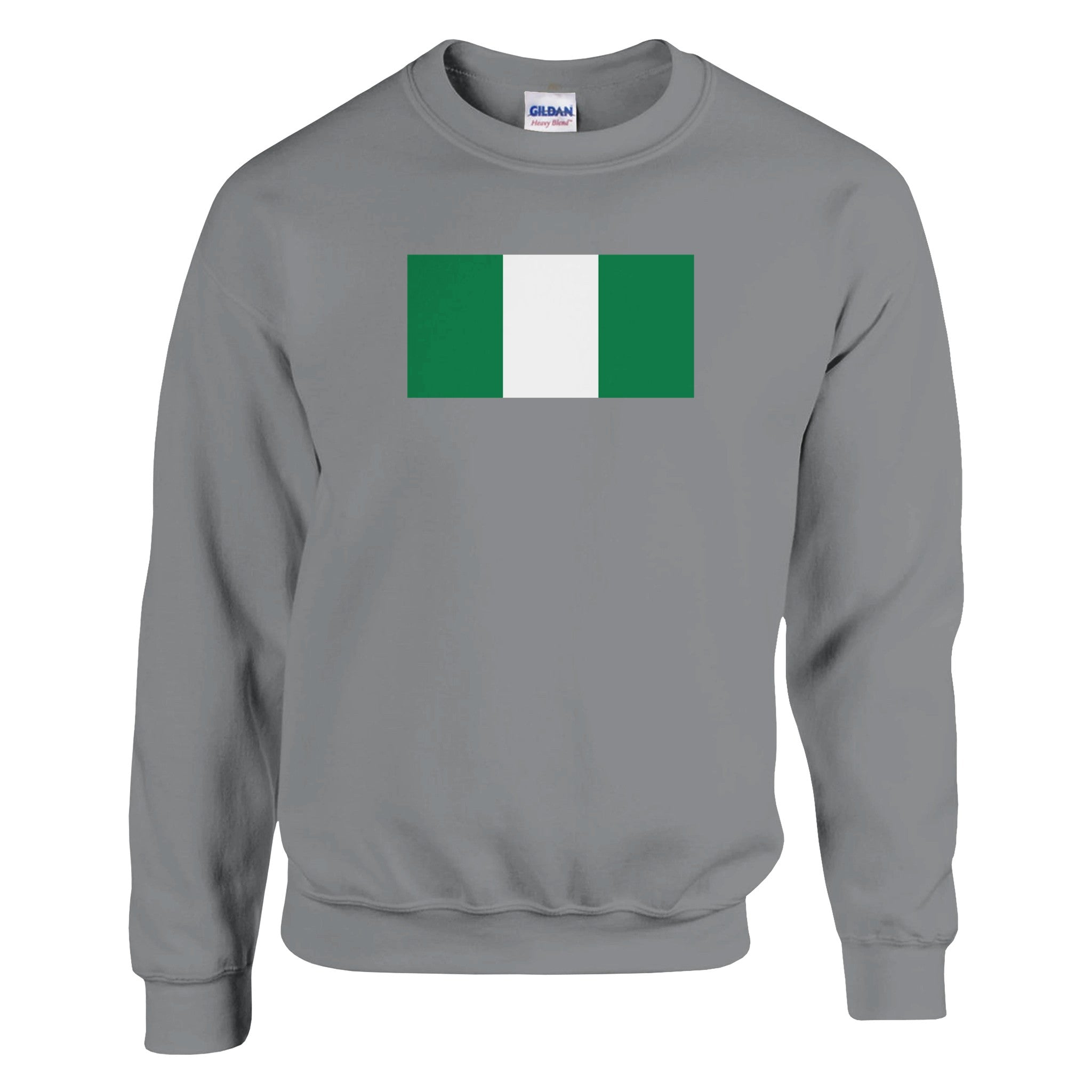 Sweat-shirt Drapeau du Nigeria en coton et polyester, avec une coupe classique et des détails de couture renforcés.