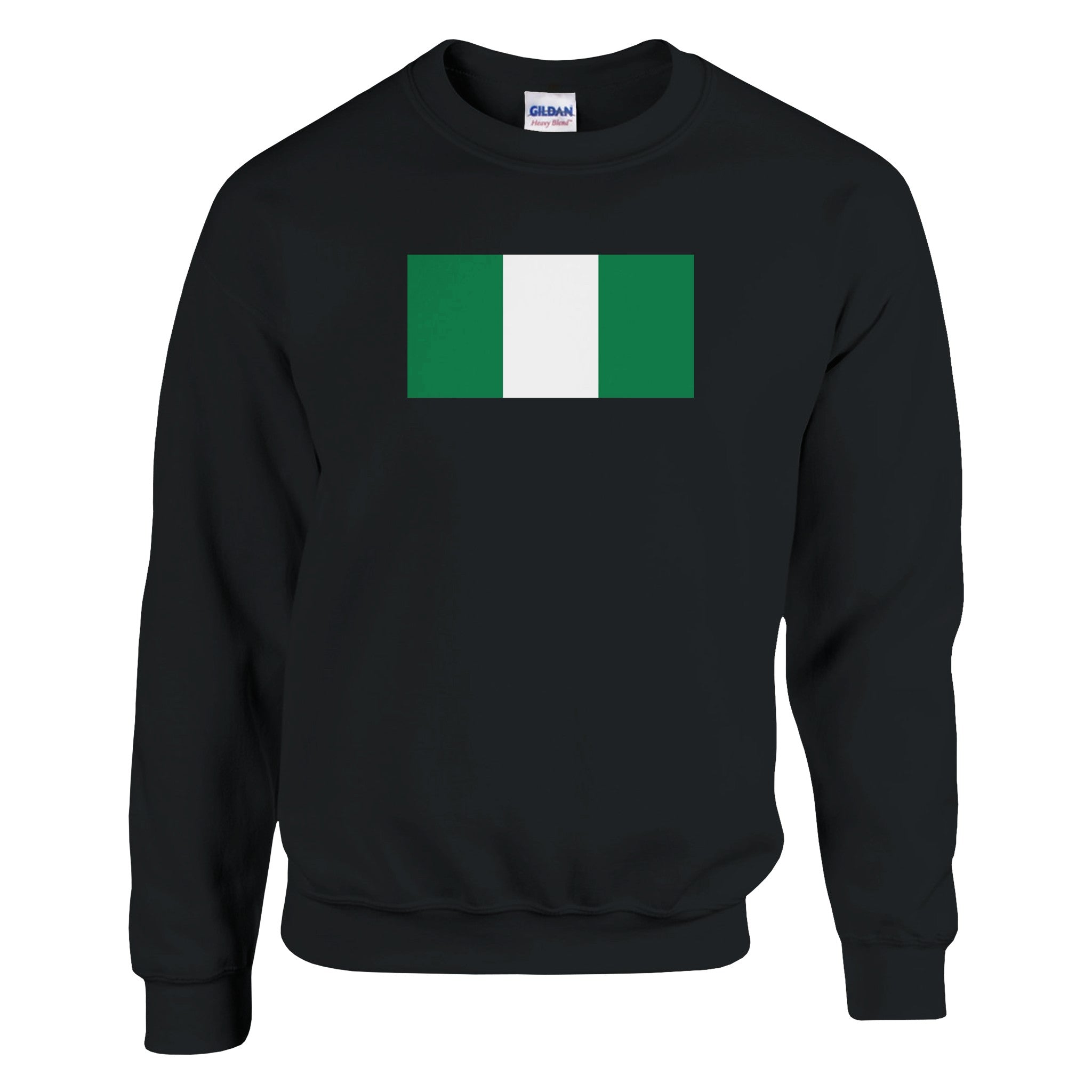 Sweat-shirt Drapeau du Nigeria en coton et polyester, avec une coupe classique et des détails de couture renforcés.