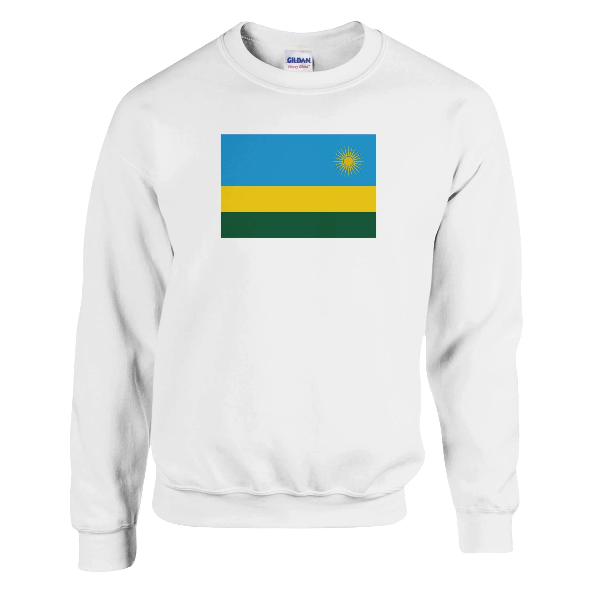 Sweat-shirt Drapeau du Rwanda en coton et polyester, avec des détails de couture et un design classique.