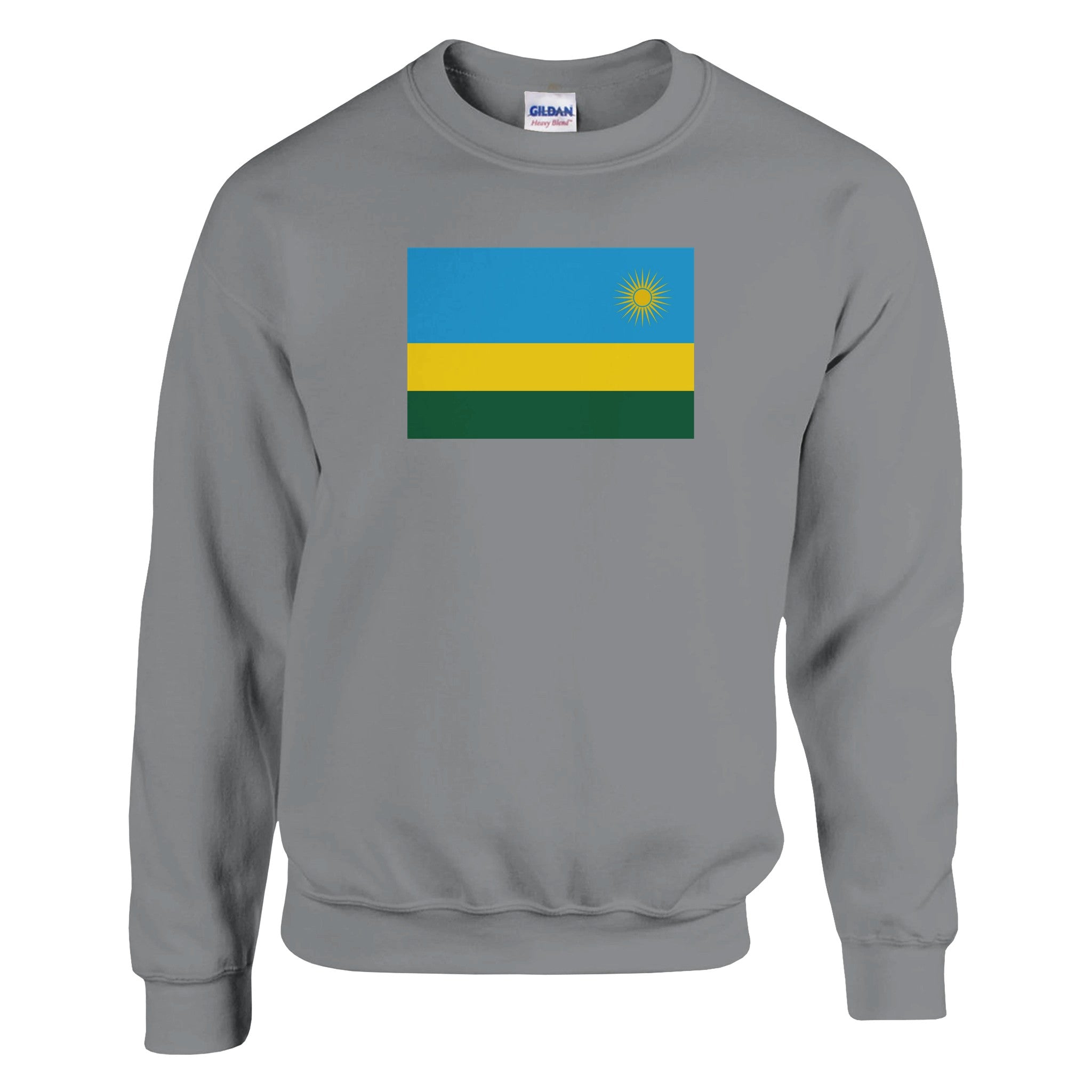 Sweat-shirt Drapeau du Rwanda en coton et polyester, avec des détails de couture et un design classique.