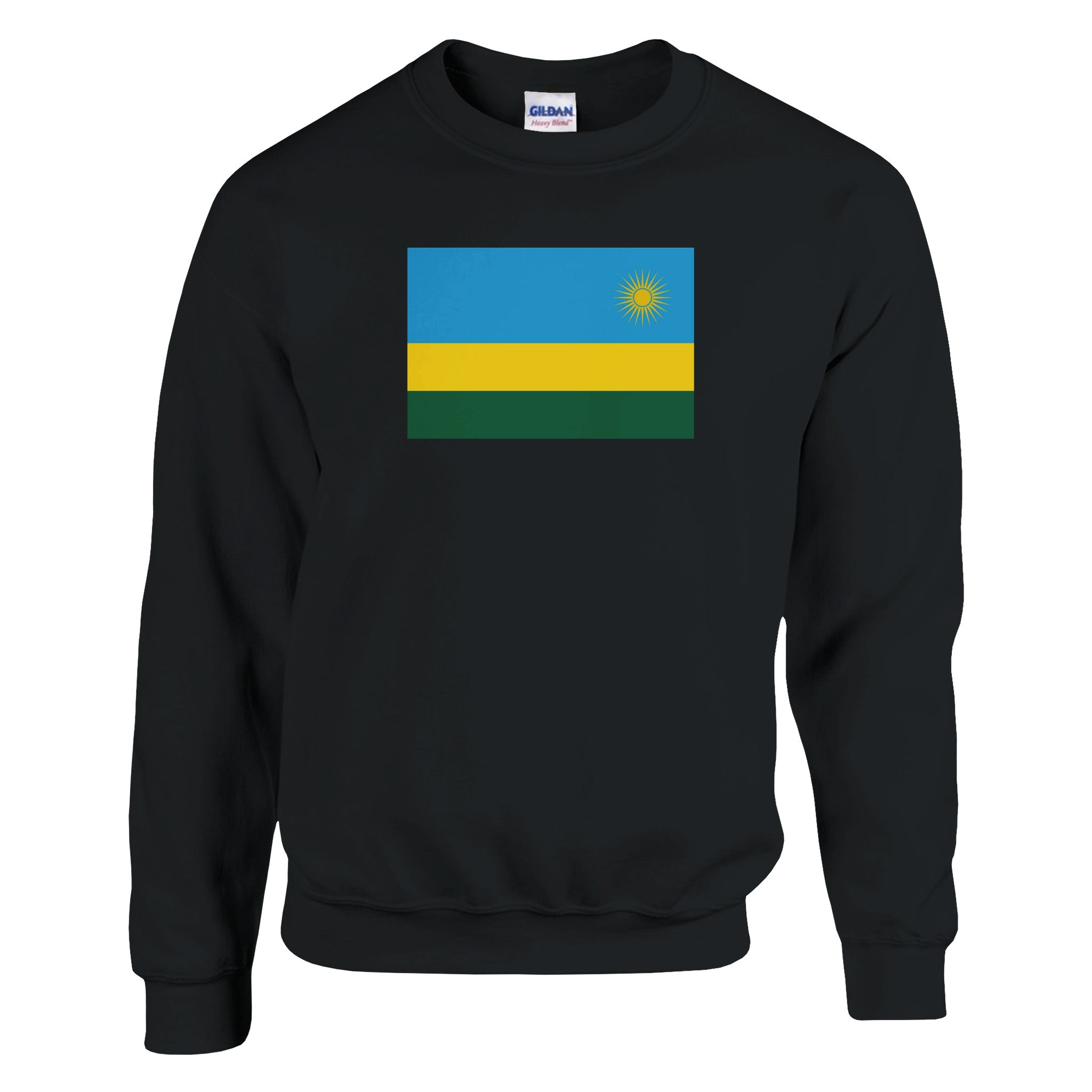 Sweat-shirt Drapeau du Rwanda en coton et polyester, avec des détails de couture et un design classique.