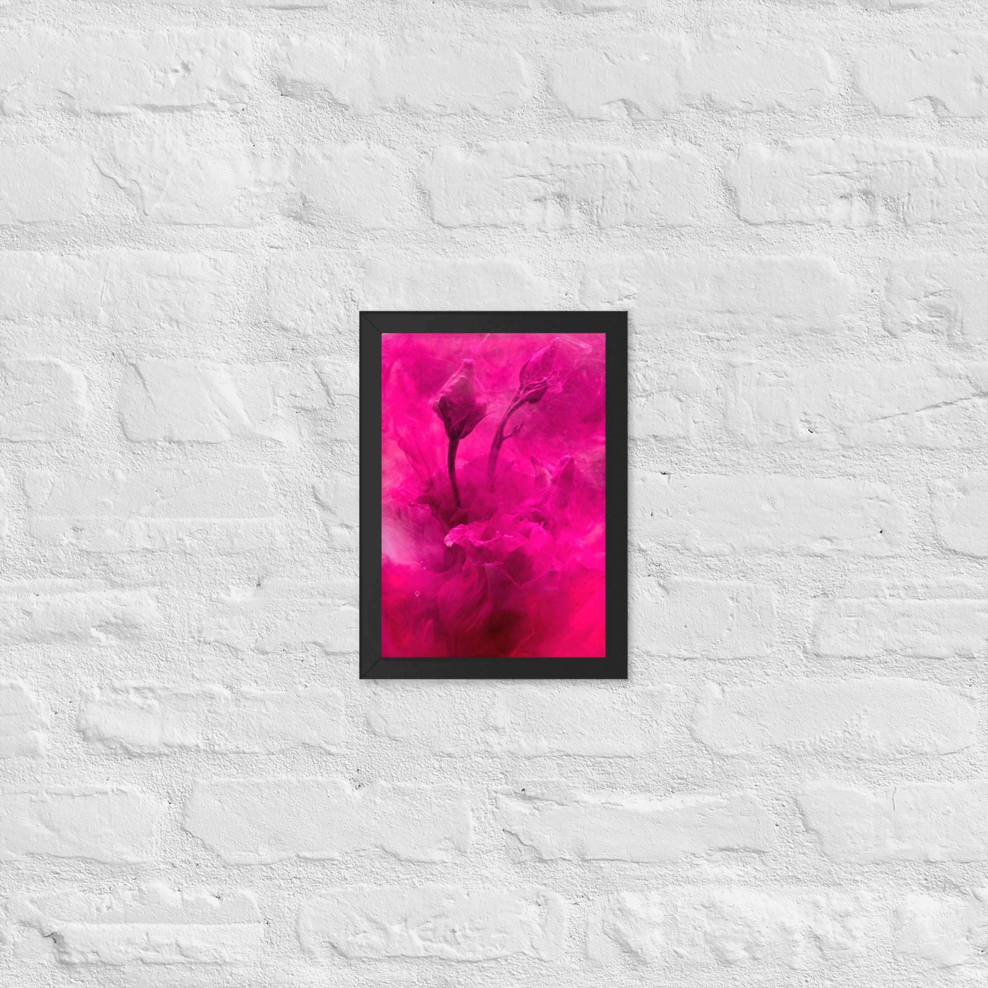 Sweet Rose Framed matte paper poster displayed in a stylish black or oak frame, showcasing vibrant floral artwork.