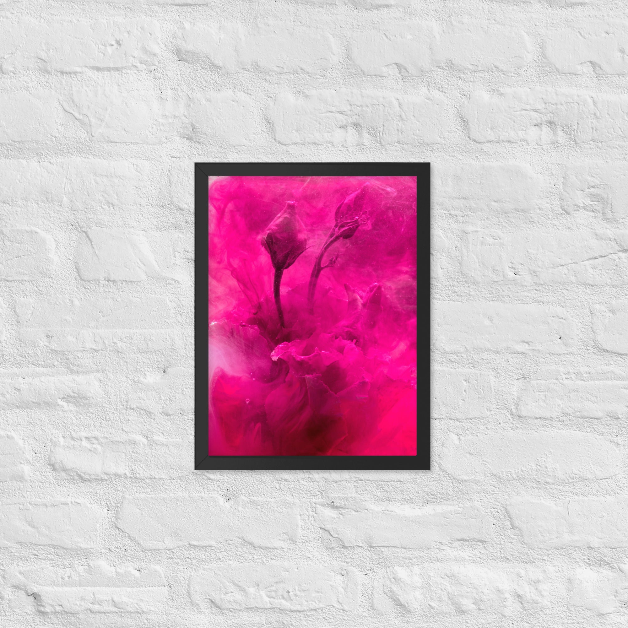 Sweet Rose Framed matte paper poster displayed in a stylish black or oak frame, showcasing vibrant floral artwork.