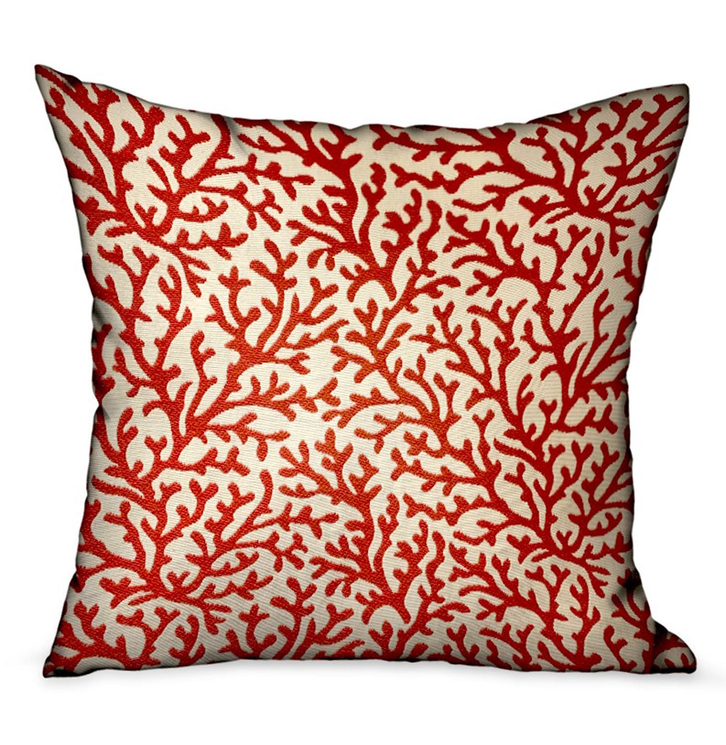 Sweet Trinidad Red Floral Luxury Throw Pillow featuring a vibrant red floral design, handcrafted fabric, and an invisible zipper enclosure.