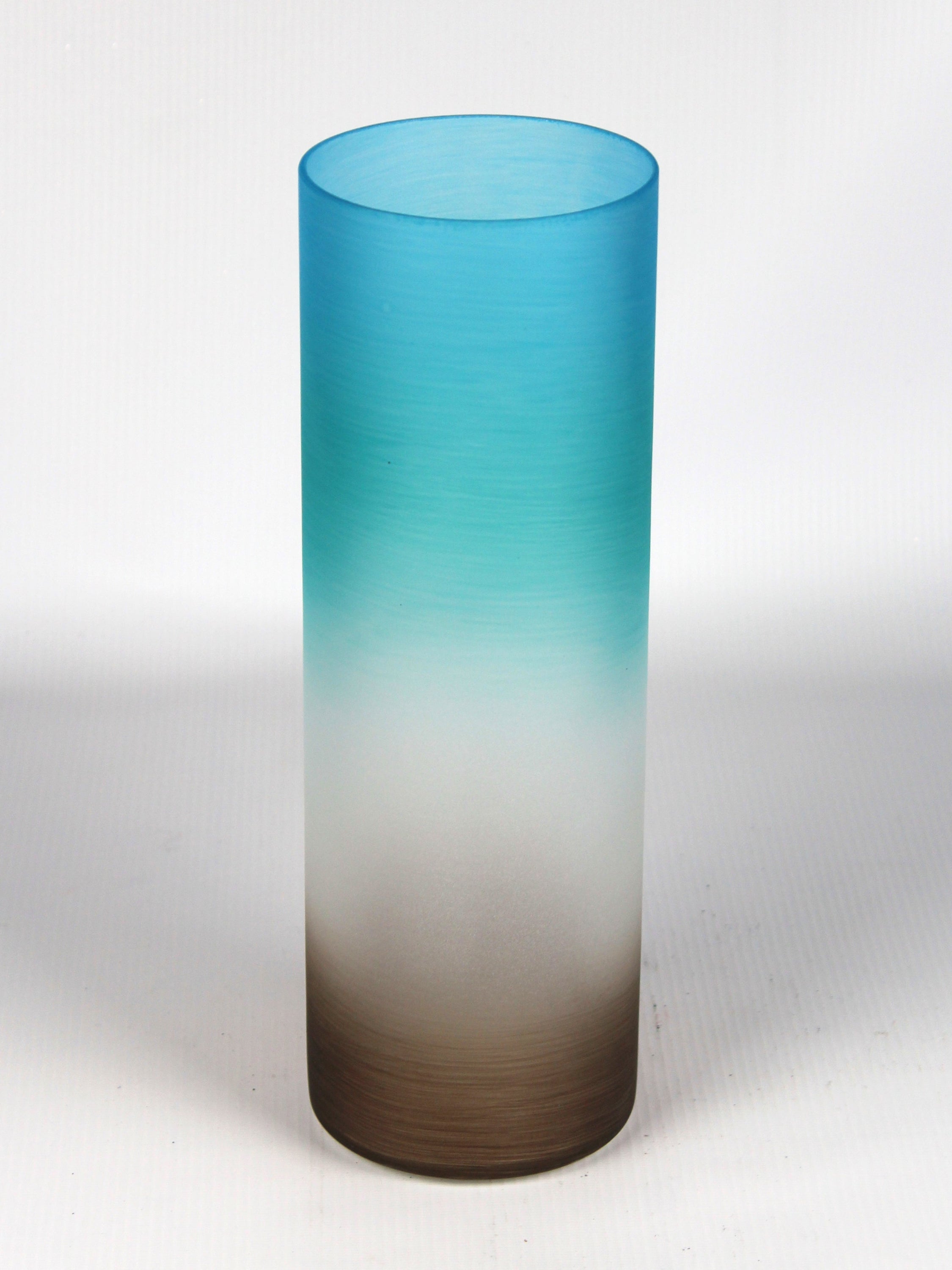 A beautifully hand-painted blue decorative glass vase featuring unique designs and high-quality craftsmanship.