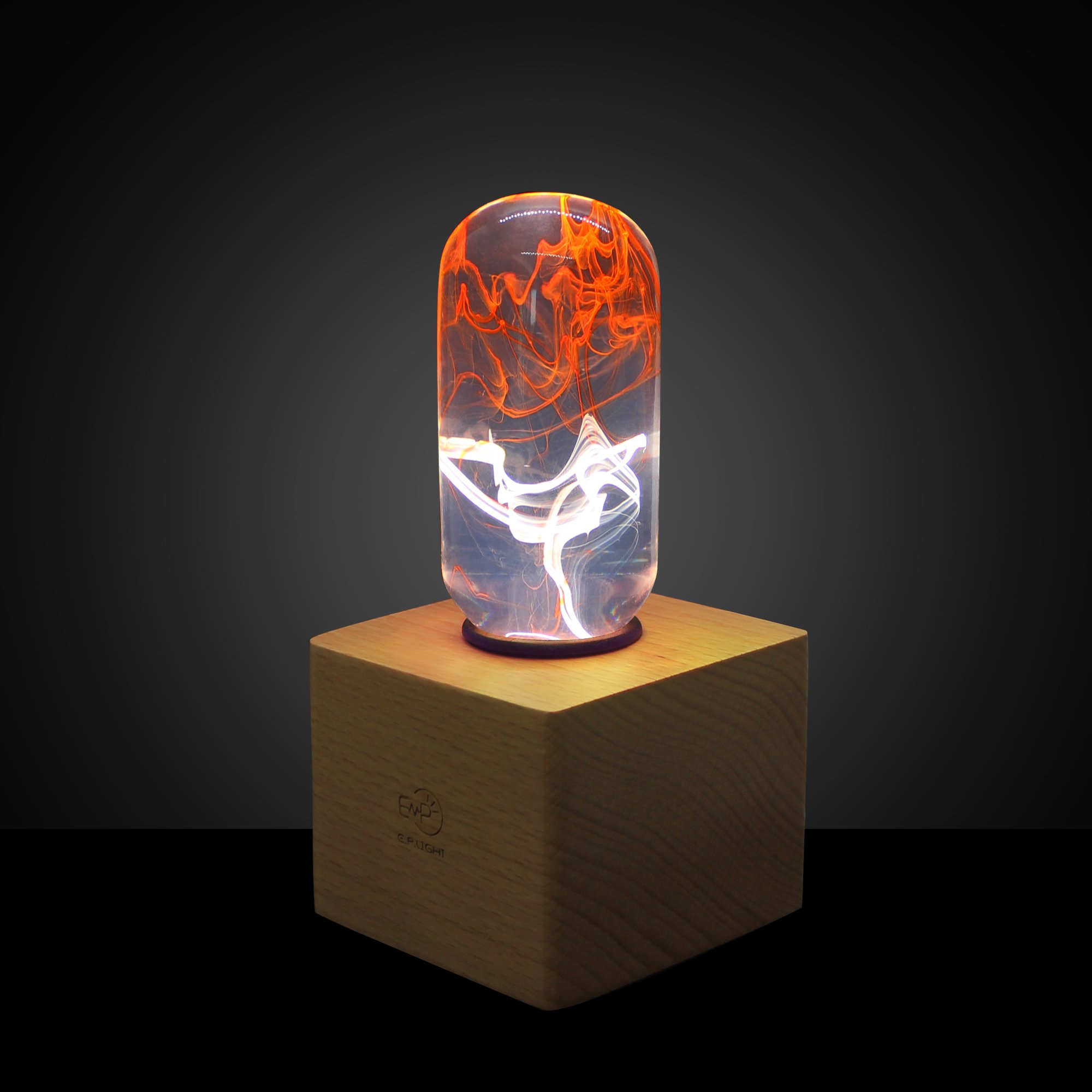 Tango Table Lamp featuring eco-friendly resin and beech wood, showcasing a stylish design with an LED bulb.