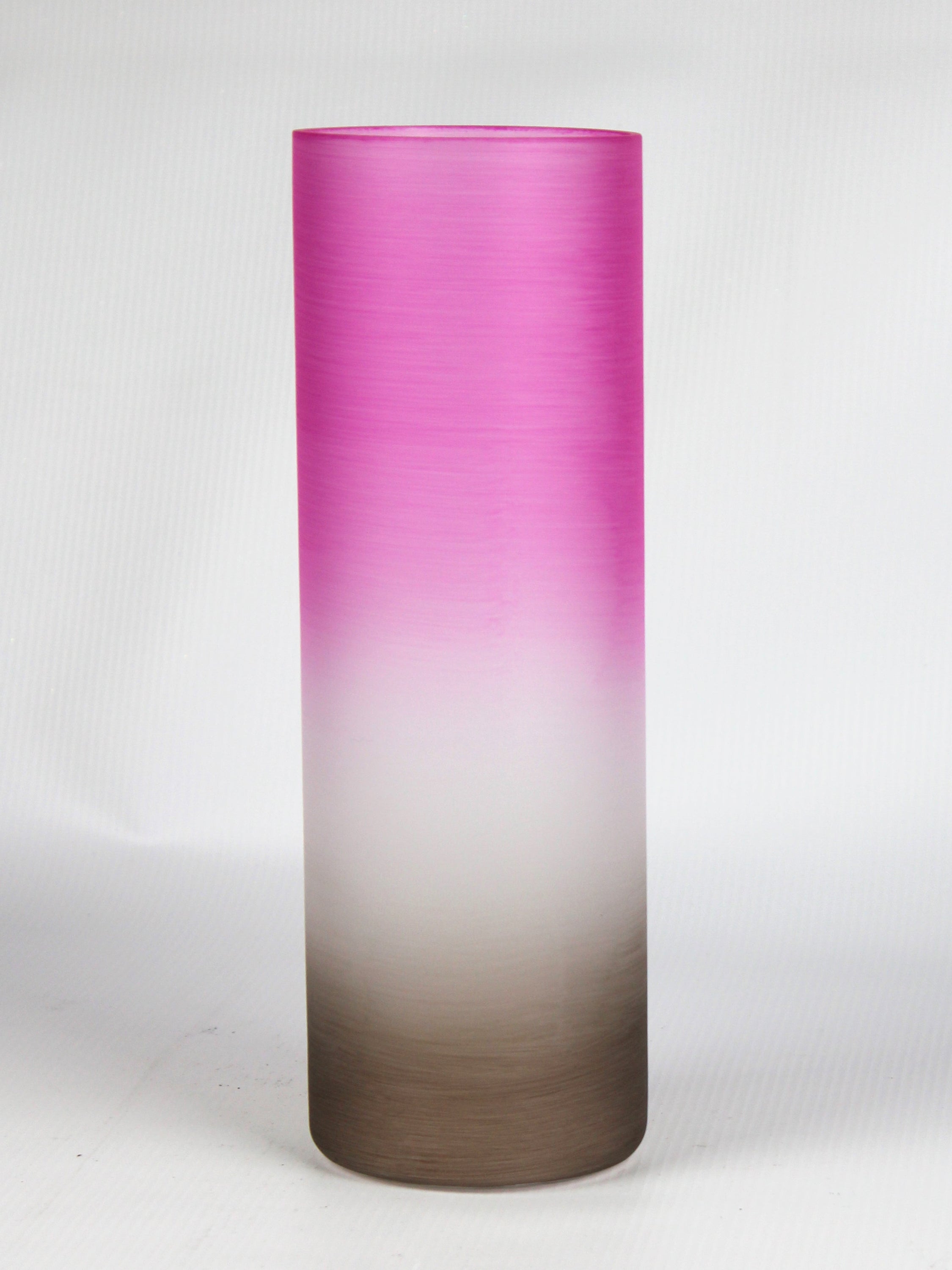 A beautifully hand-painted pink decorative glass vase featuring unique artistic designs, perfect for home decor.