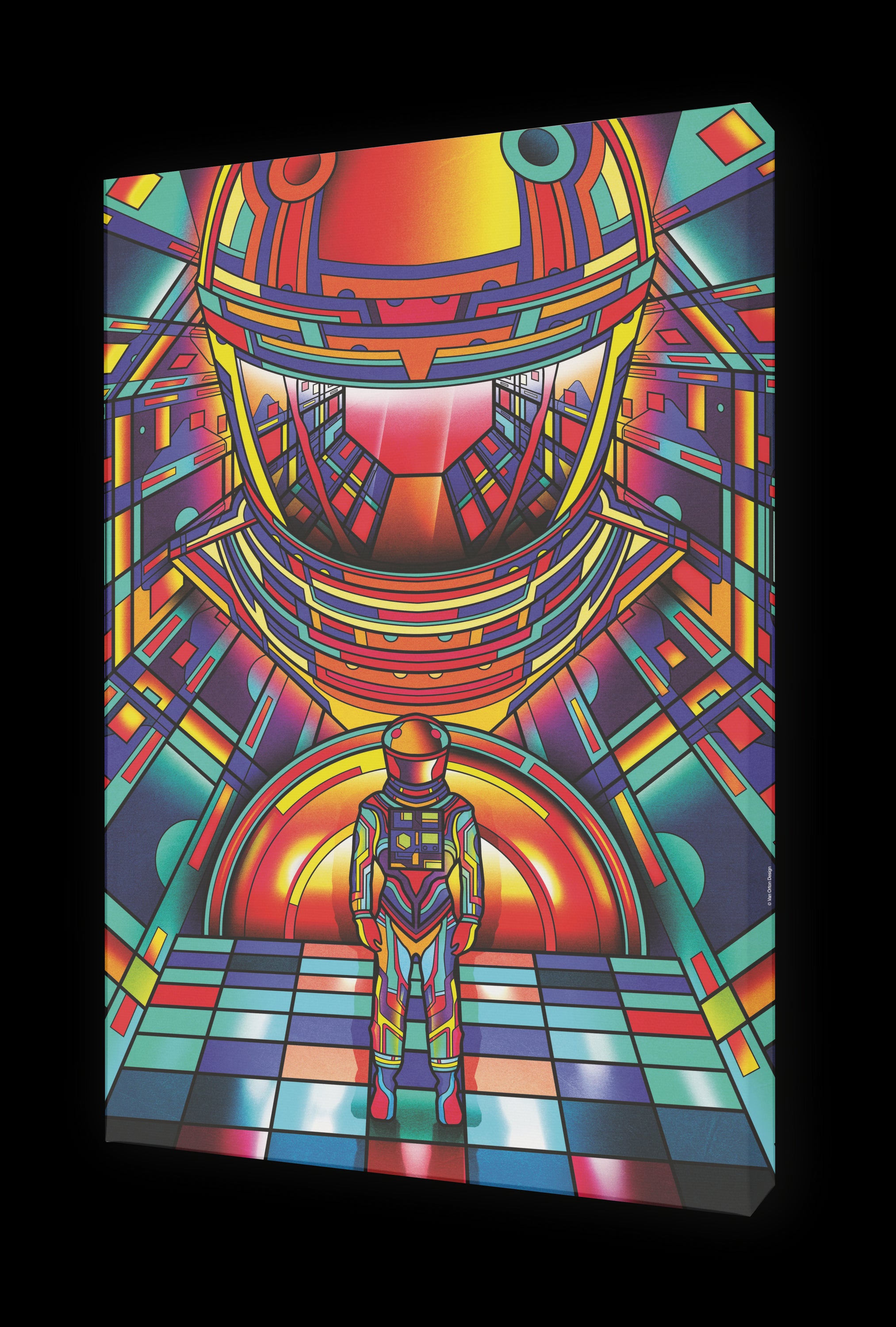 Limited edition Tableau 2001 A SPACE ODYSSEY print by VAN ORTON, showcasing vibrant colors on fine arts paper.