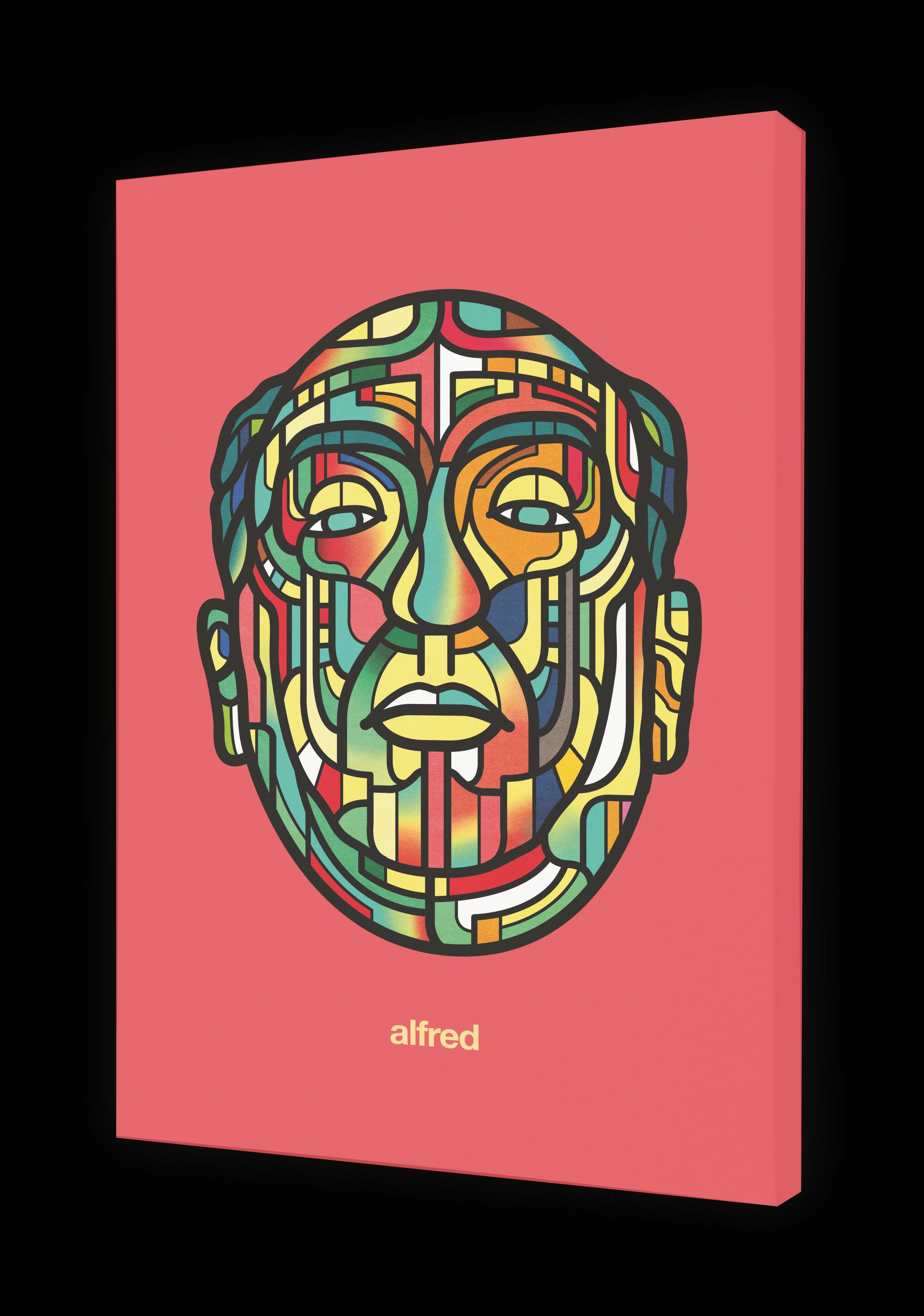 Tableau ALFRED by VAN ORTON, a limited edition art piece printed on fine arts paper, showcasing vibrant colors and intricate details.