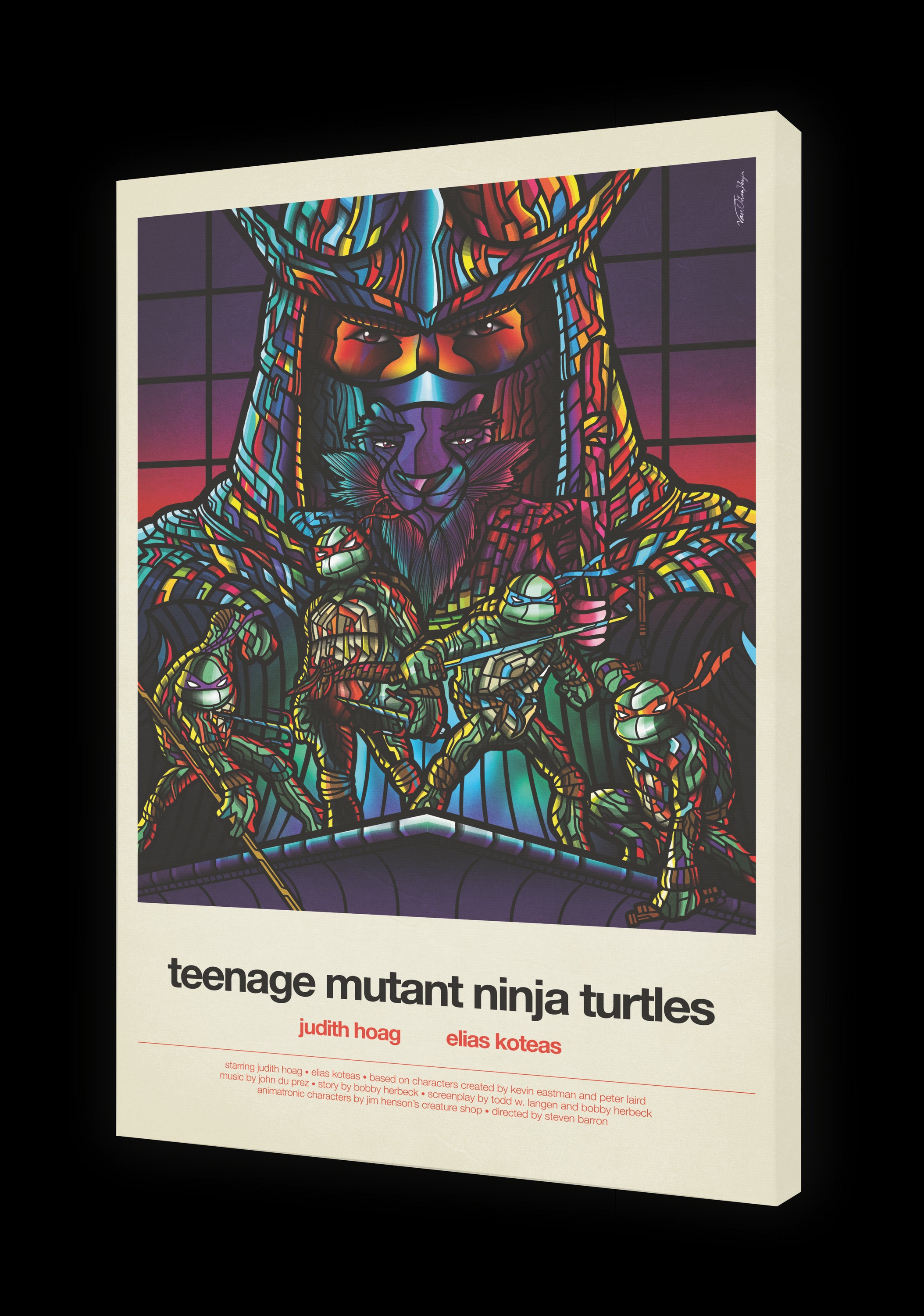 Tableau Teenage Mutant Ninja Turtle by Van Orton, vibrant artwork printed on fine arts paper, showcasing iconic characters in a unique design.