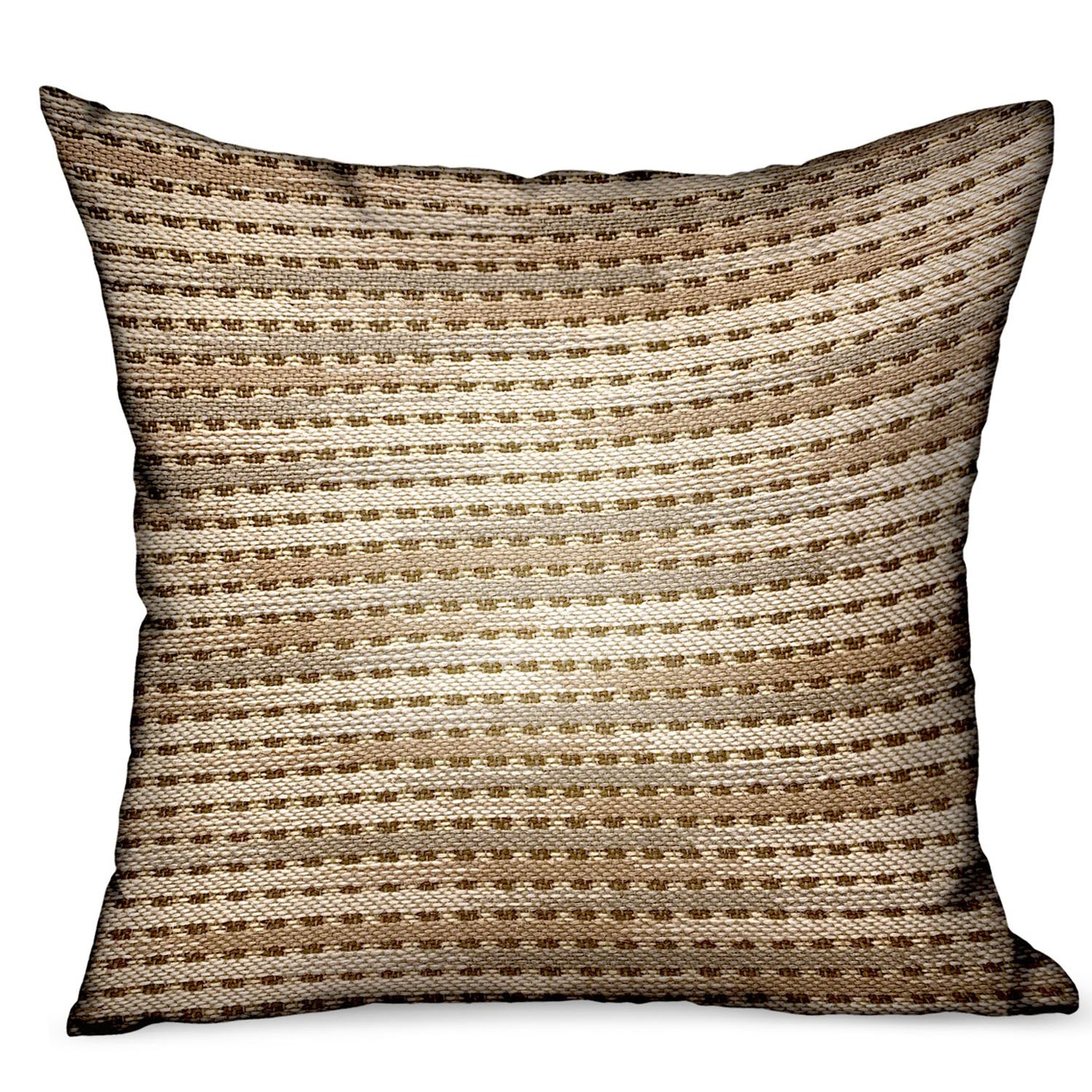 Tawny Edge Brown Stripes Luxury Throw Pillow showcasing handcrafted fabric with elegant stripes, perfect for indoor and outdoor decor.