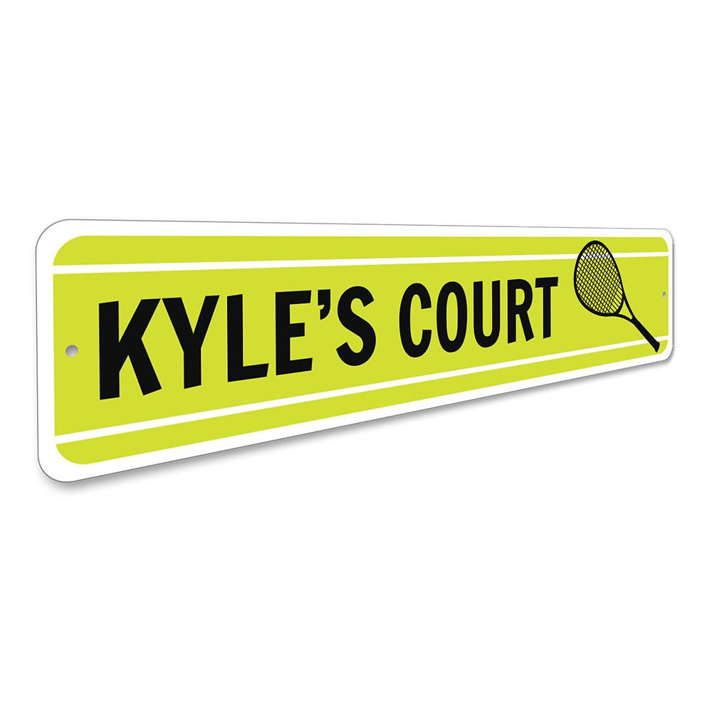 A vibrant Tennis Sign made of high-quality aluminum, featuring customizable text, perfect for kids' rooms and sports enthusiasts.