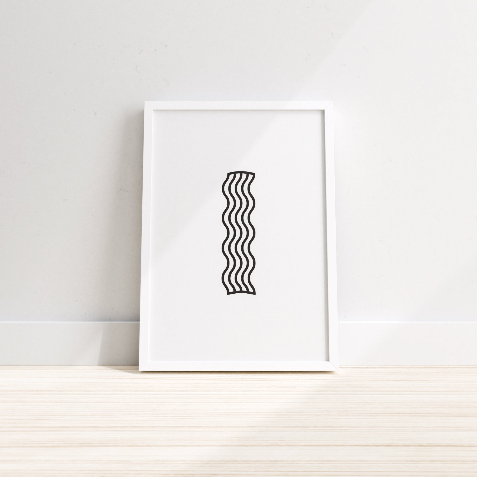 A humorous wall print featuring bacon, perfect for kitchen decor.