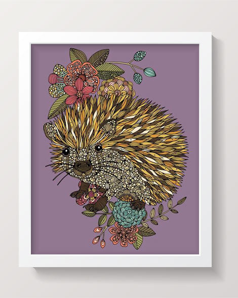 A charming hedgehog artwork printed on 8x10 photographic paper, showcasing vibrant colors and intricate details.