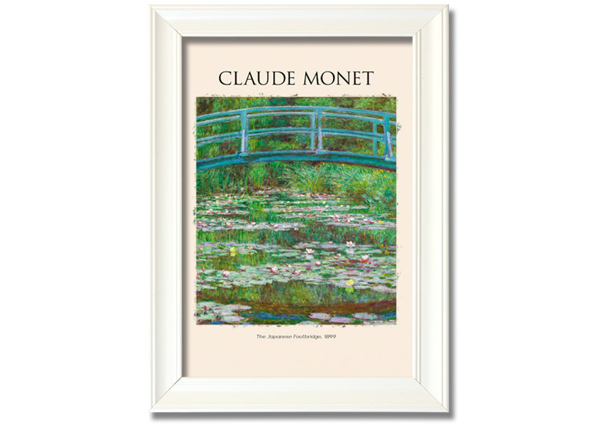 Canvas print of Claude Monet's 'The Japanese Footbridge', featuring vibrant colors and intricate details, mounted on a 44mm box frame.