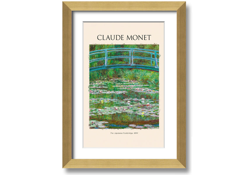 Canvas print of Claude Monet's 'The Japanese Footbridge', featuring vibrant colors and intricate details, mounted on a 44mm box frame.