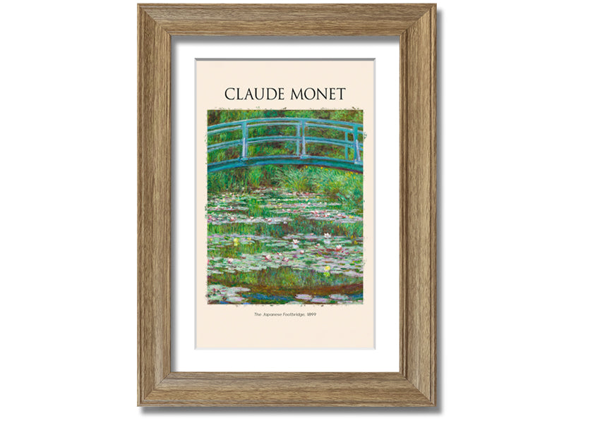 Canvas print of Claude Monet's 'The Japanese Footbridge', featuring vibrant colors and intricate details, mounted on a 44mm box frame.