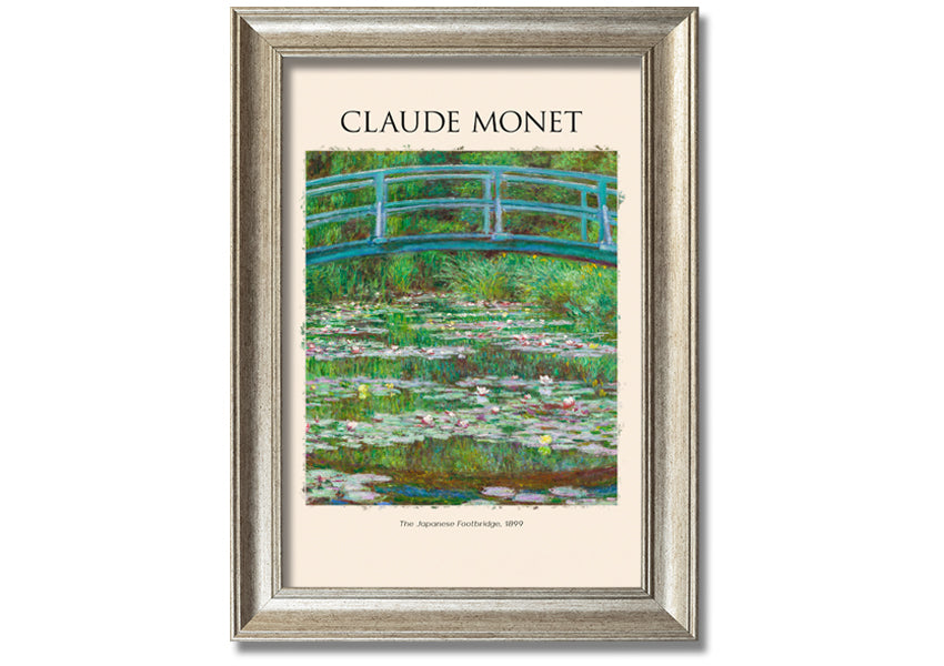 Canvas print of Claude Monet's 'The Japanese Footbridge', featuring vibrant colors and intricate details, mounted on a 44mm box frame.