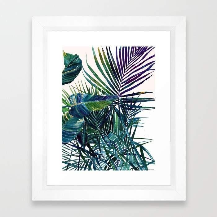 Framed art print titled 'The Jungle' featuring a solid wood frame with a contemporary angular design and shatterproof acrylic protection.