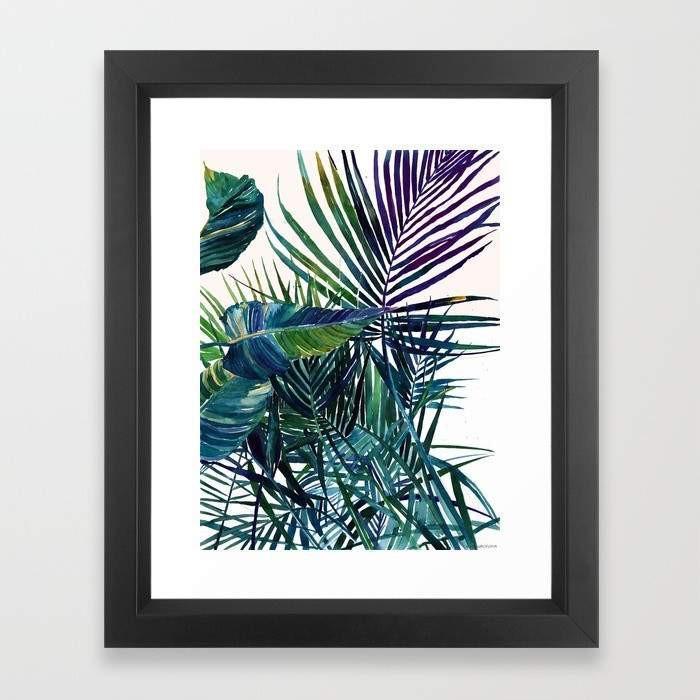 Framed art print titled 'The Jungle' featuring a solid wood frame with a contemporary angular design and shatterproof acrylic protection.