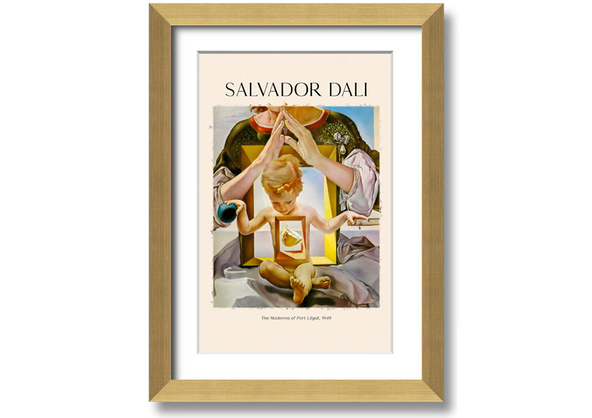 Framed canvas print of 'The Madonna Of Port Ligat' by Salvador Dali, showcasing vibrant colors and surreal imagery.