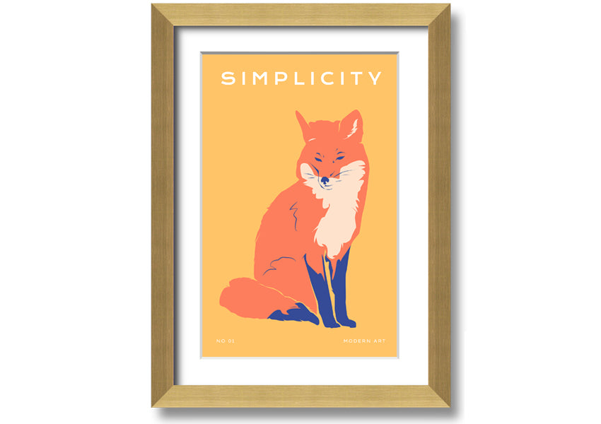 A beautifully framed print of an orange fox, showcasing vibrant colors and intricate details, ready to hang on a wall.