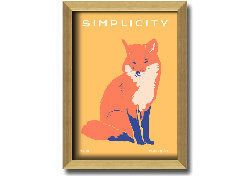 A beautifully framed print of an orange fox, showcasing vibrant colors and intricate details, ready to hang on a wall.