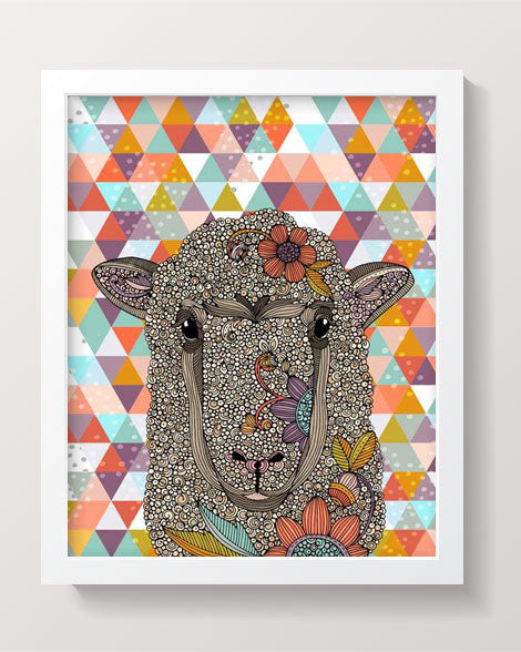 A beautiful sheep artwork printed on 8x10 photographic paper, showcasing vibrant colors and intricate details.