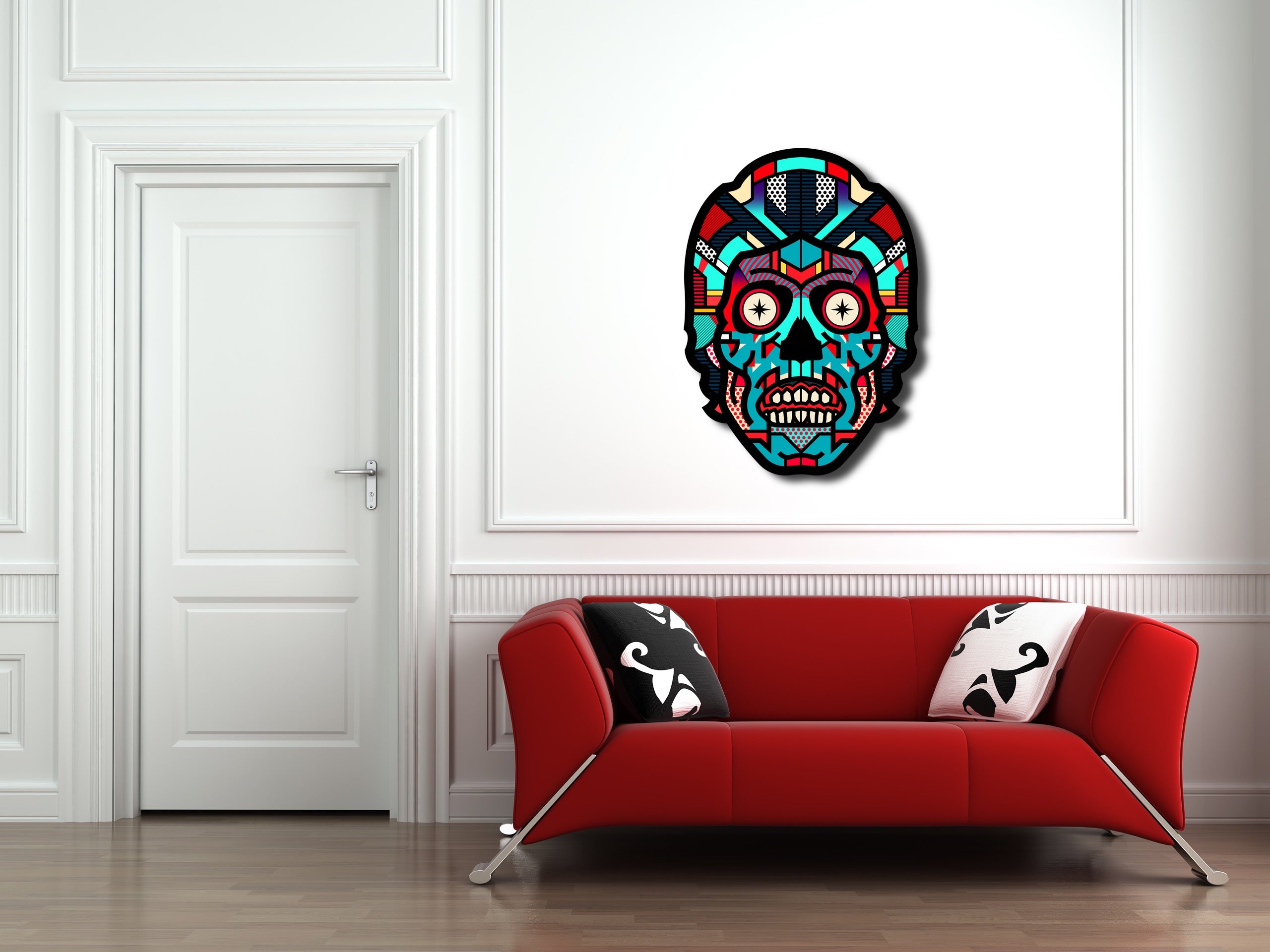 THEY LIVE artwork by Van Orton, printed on 3mm aluminum, featuring vibrant colors and modern design, perfect for wall decor.